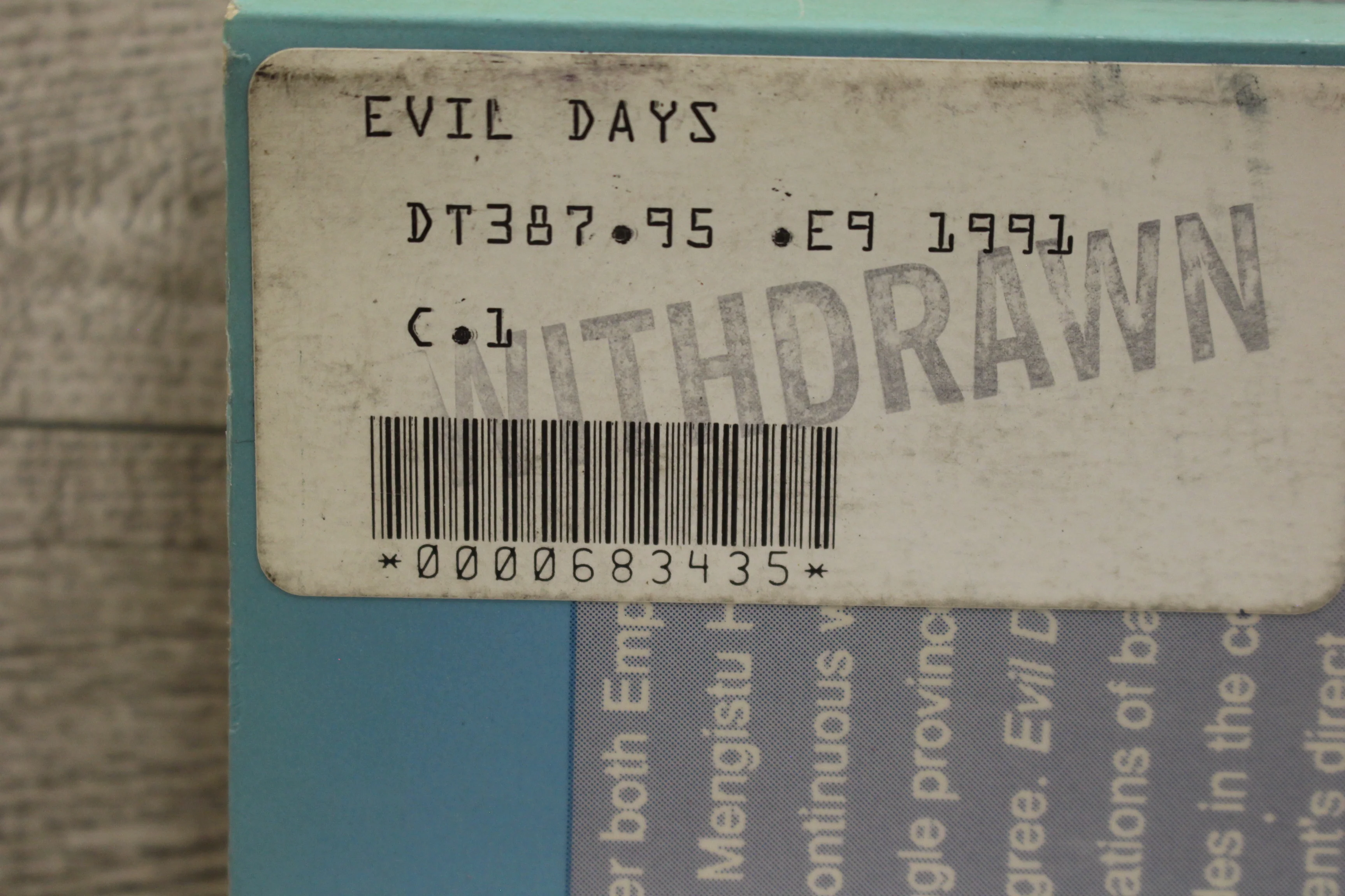 Evil Days - 30 Years of War and Famine in Ethiopia - By De Alexander Waal - Used - Image 6