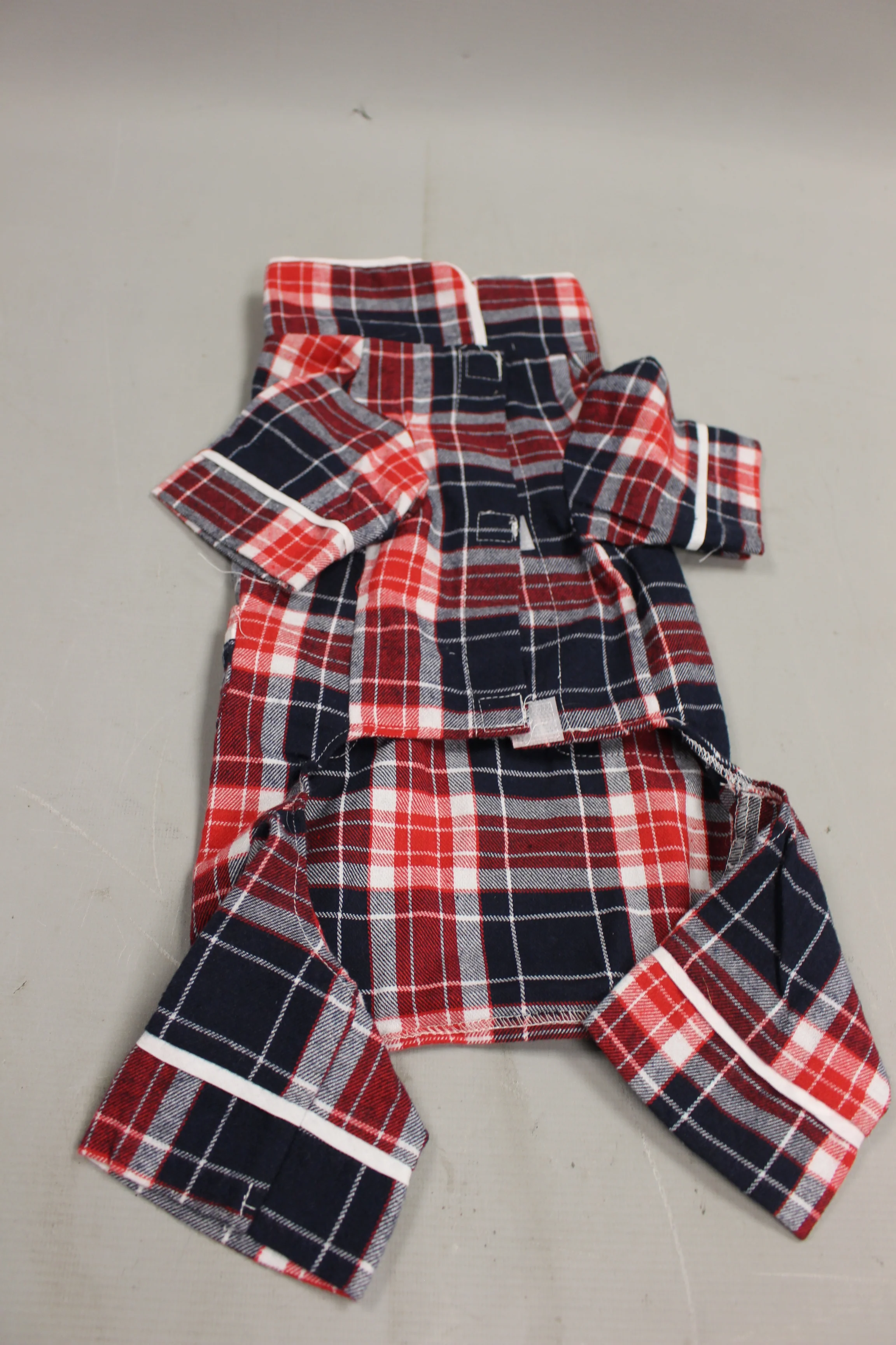 Fabdog Blue Plaid Pajamas 12" Dog Pajama -New