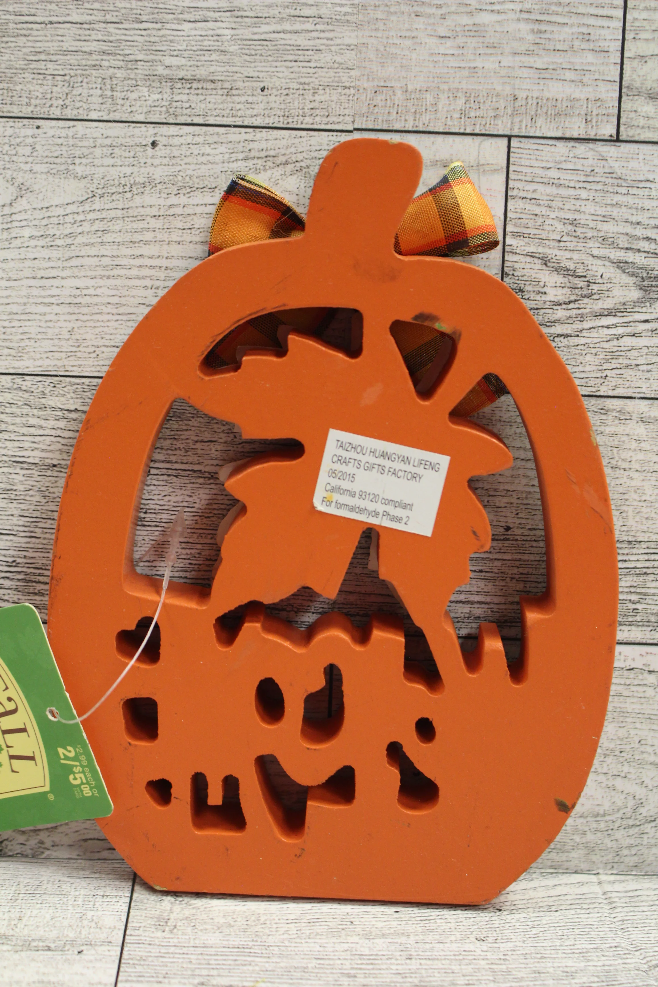 Fall Fest Wooden "Welcome" Pumpkin Wall Decor - New - Image 2