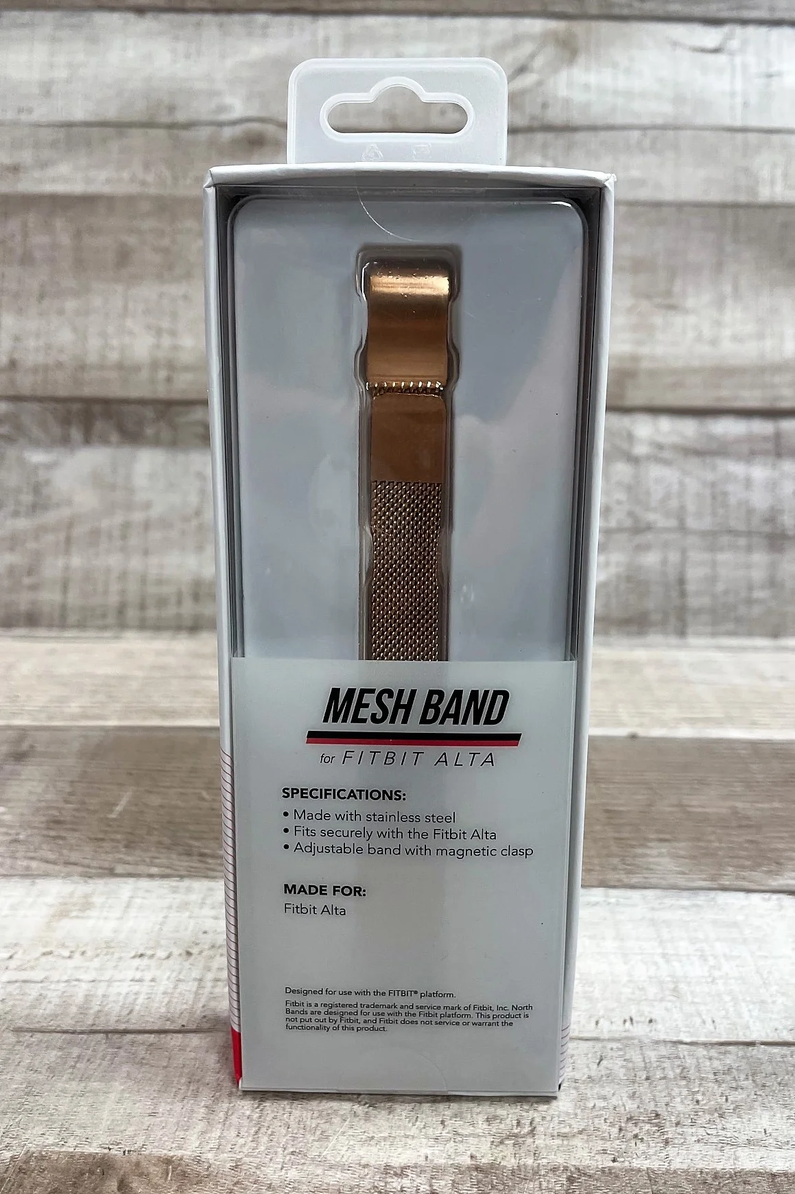 FitBit Alta Adjustable Mesh Band Magnetic Clasp Replacement - Rose Gold - New