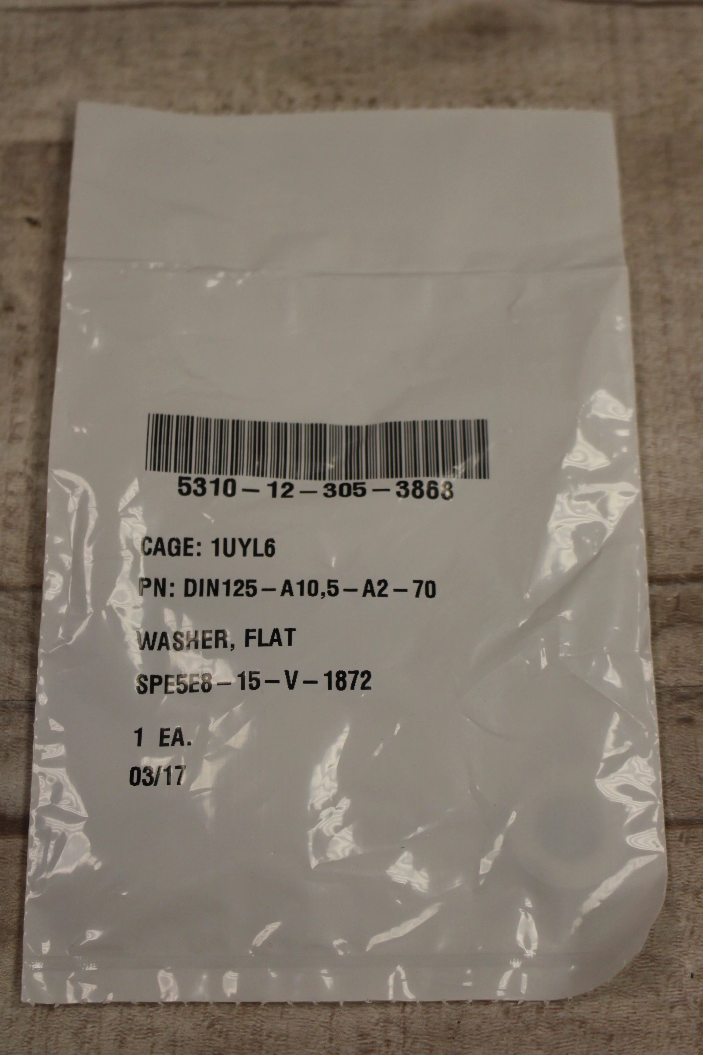 Flat Washer - 5310-12-305-3868 - DIN125-10 5A2-70 - 6-261-0144 - 91553619 - New - Image 2