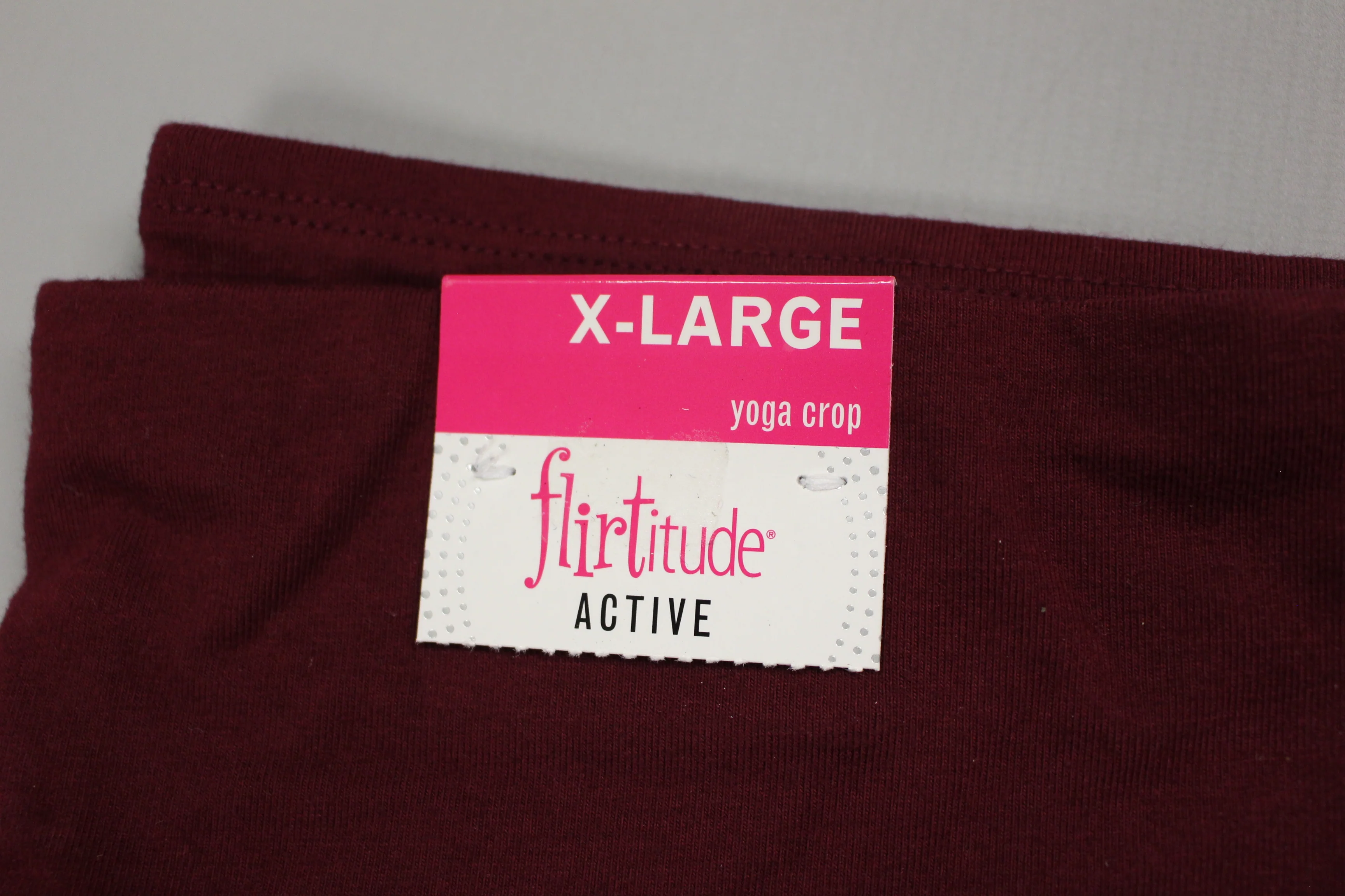 Flirtitude Active X-Large Yoga Crop Deep Ruby Black - Image 3