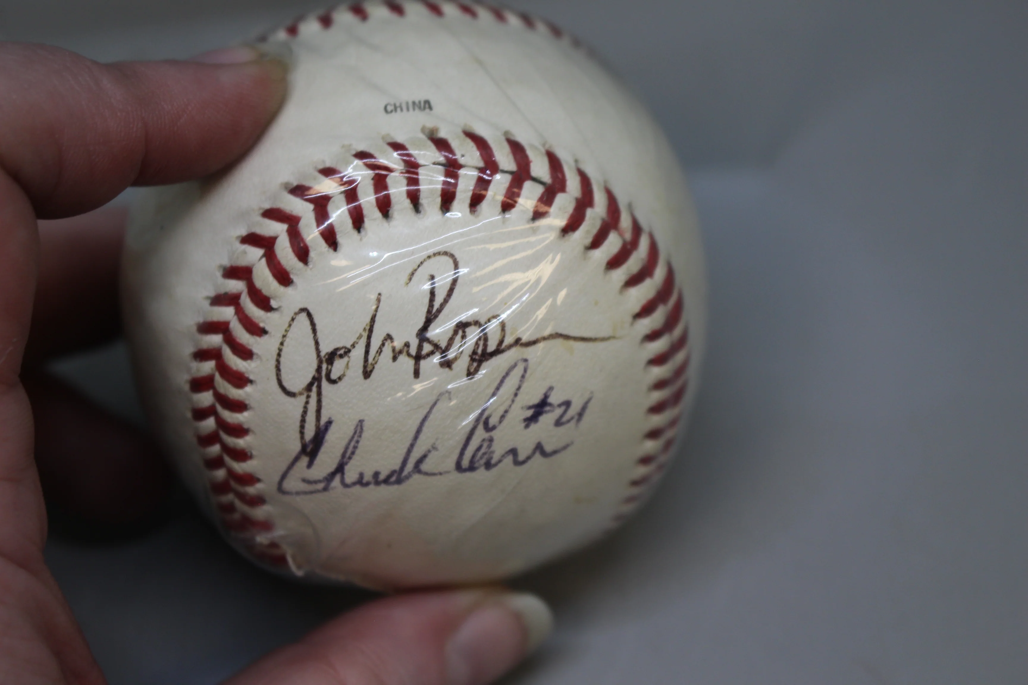 Florida Marlins Chuck Carr #21 & John Roper Autograph Signed Rawlings Baseball - Image 2