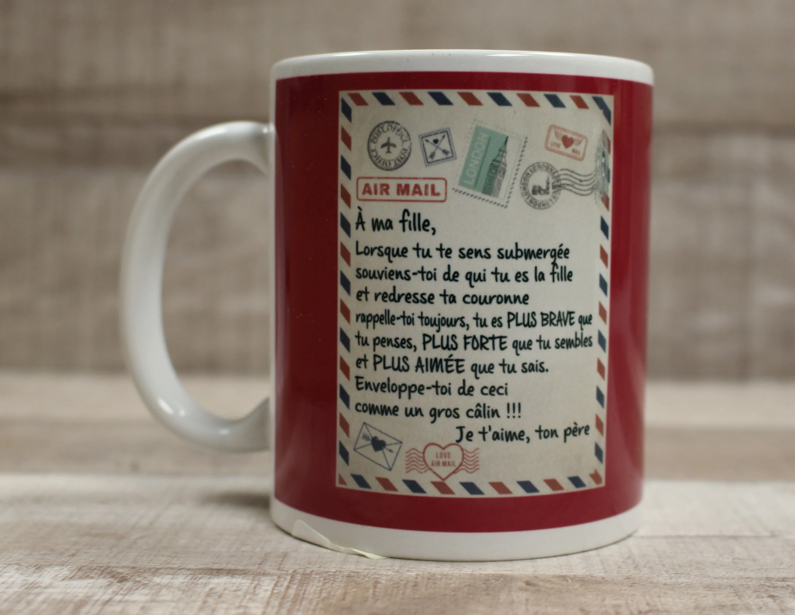 French To My Daughter Love Your Father Coffee Cup Mug - A ma fille - New