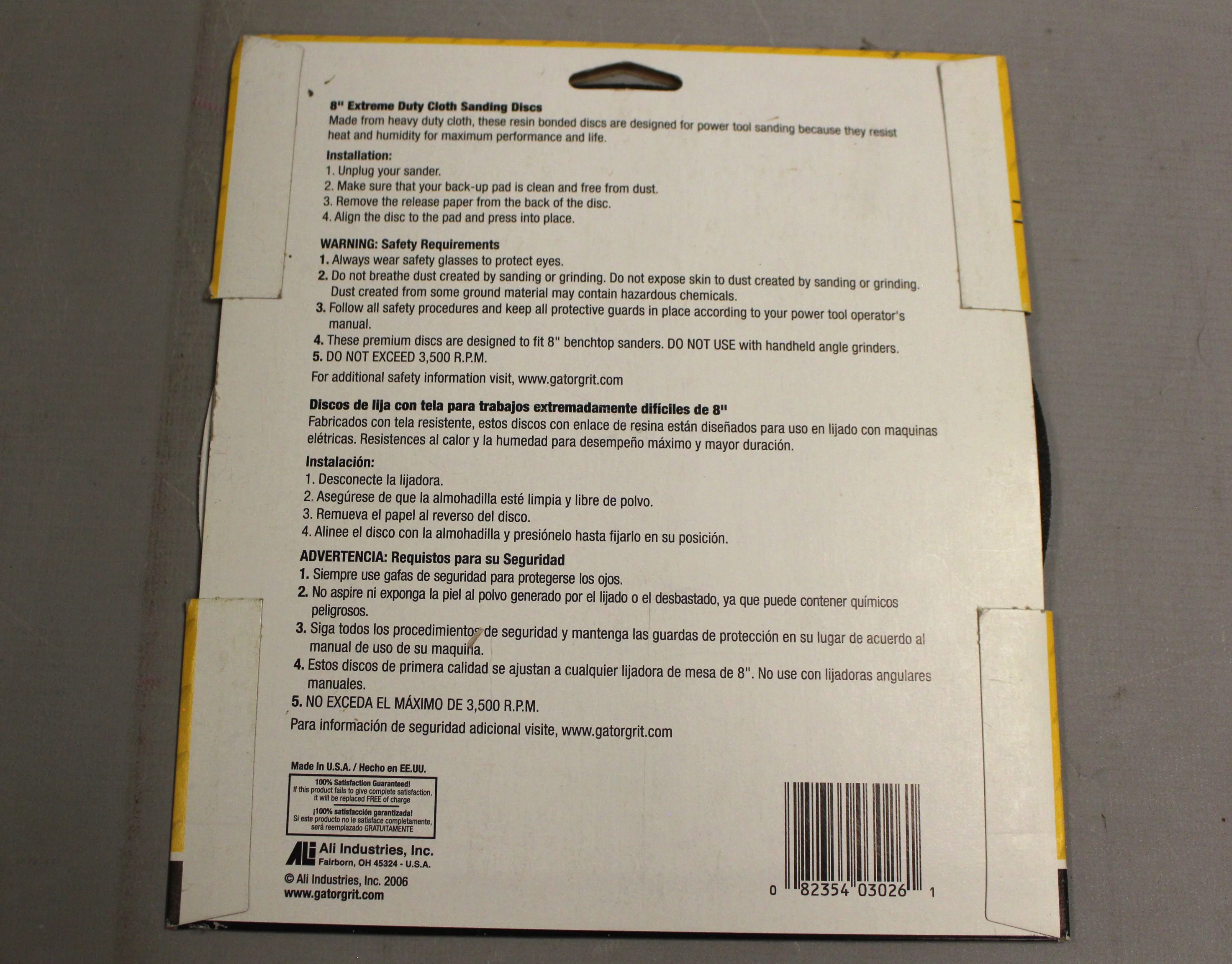 GatorGrit Power Plus 8" Extreme Duty Cloth Sanding Discs - Set of 2 - New - Image 2