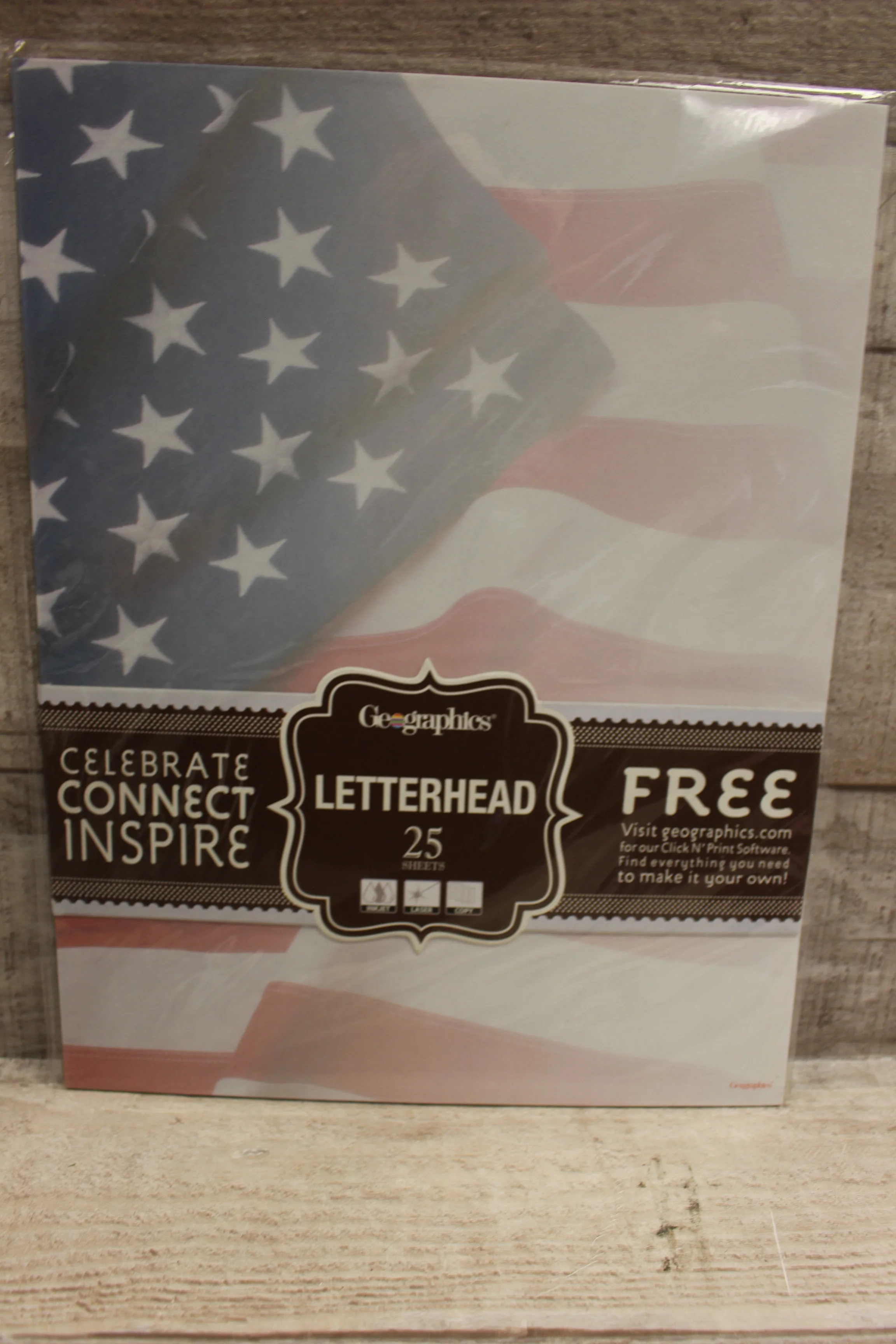 Geographic's Celebrate Connect Inspire Letterheads -25 Sheets -New