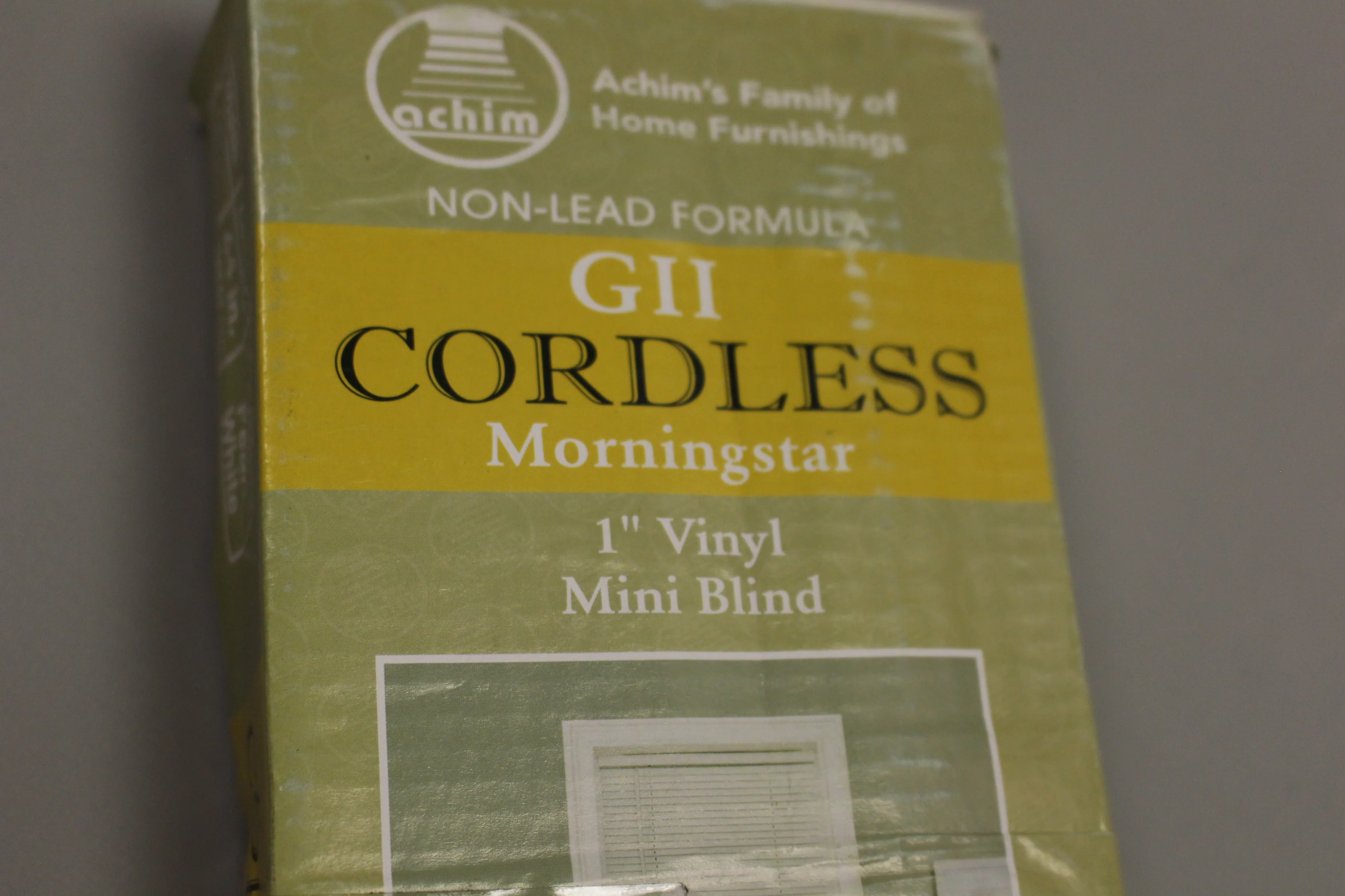 GII Cordless Morningstar 1" Vinyl Mini Blind - 25"W x 64"L - Pearl White - Image 3