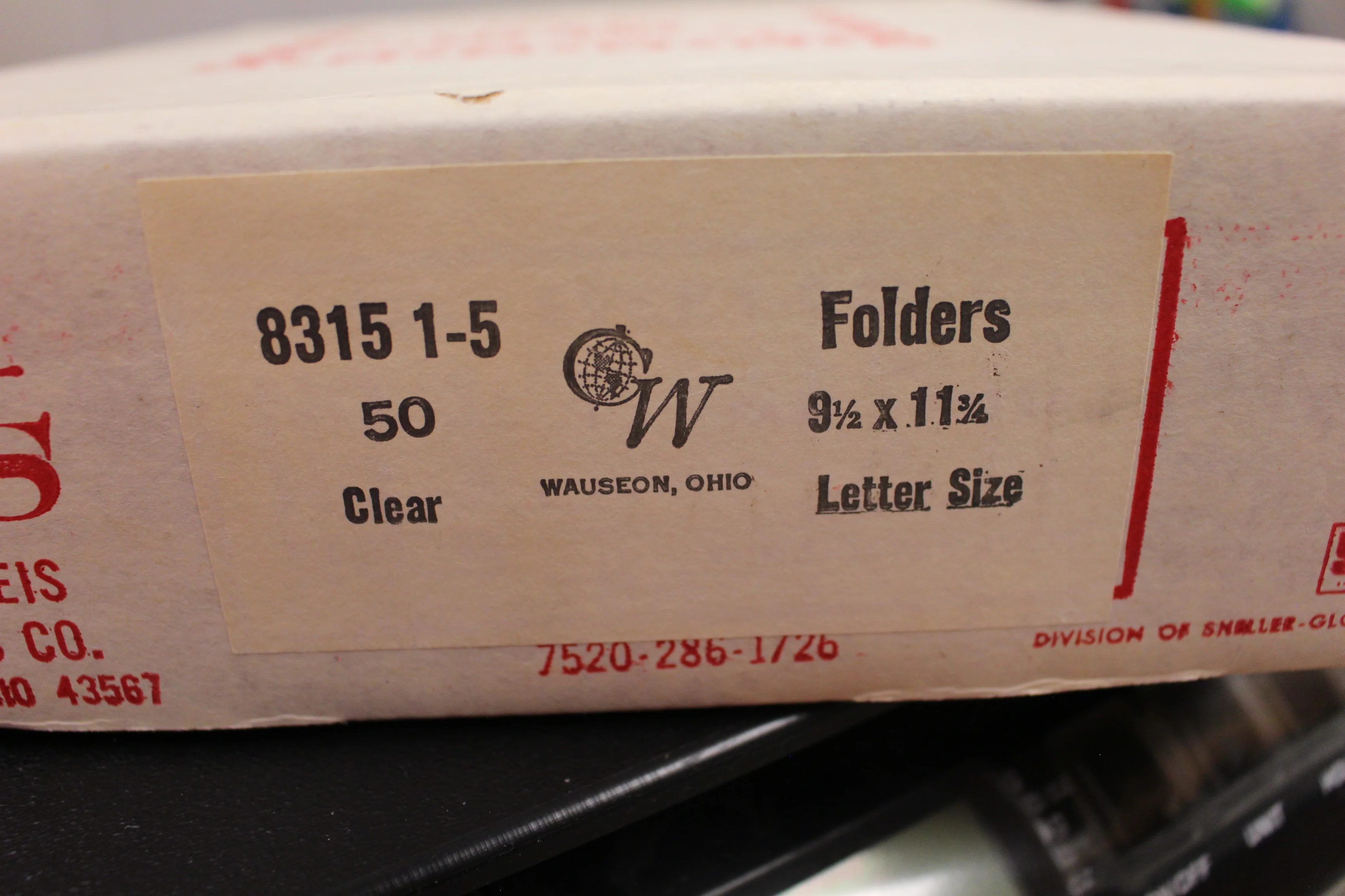 Globe Weis 8315 1-5 Folders - 9-1/2" x 11-3/4" - 50 Count - New - Image 4