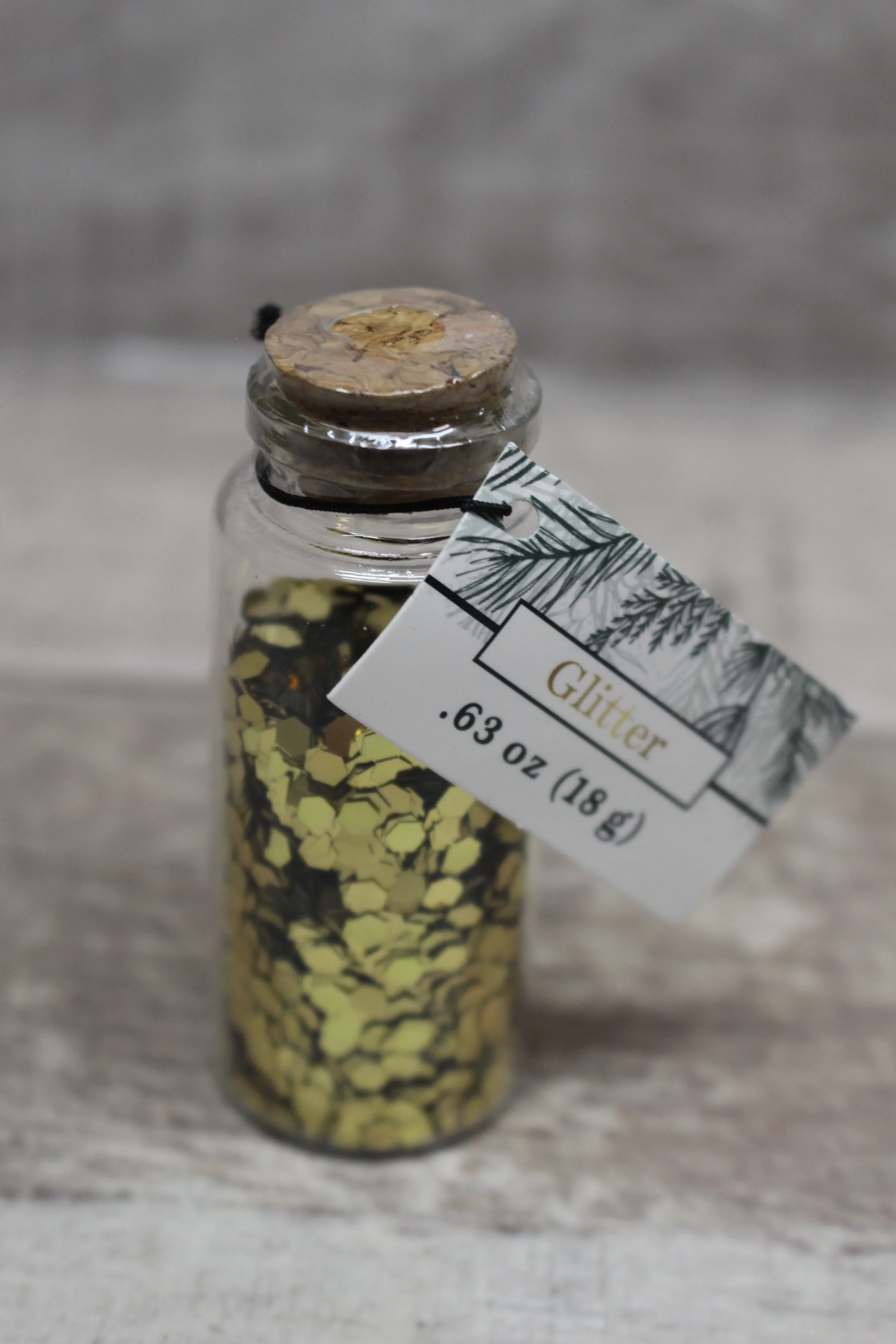 Gold Glitter In Glass Tube For Projects Holiday -New