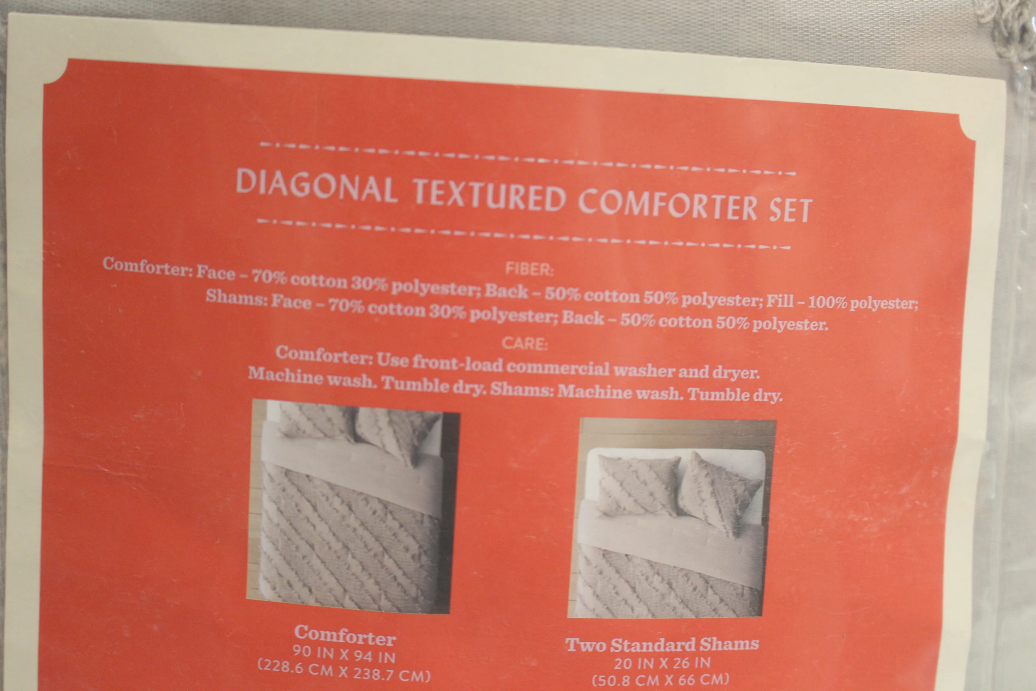 Gray Diagonal Textured Full/Queen Comforter & Sham Set - Image 4
