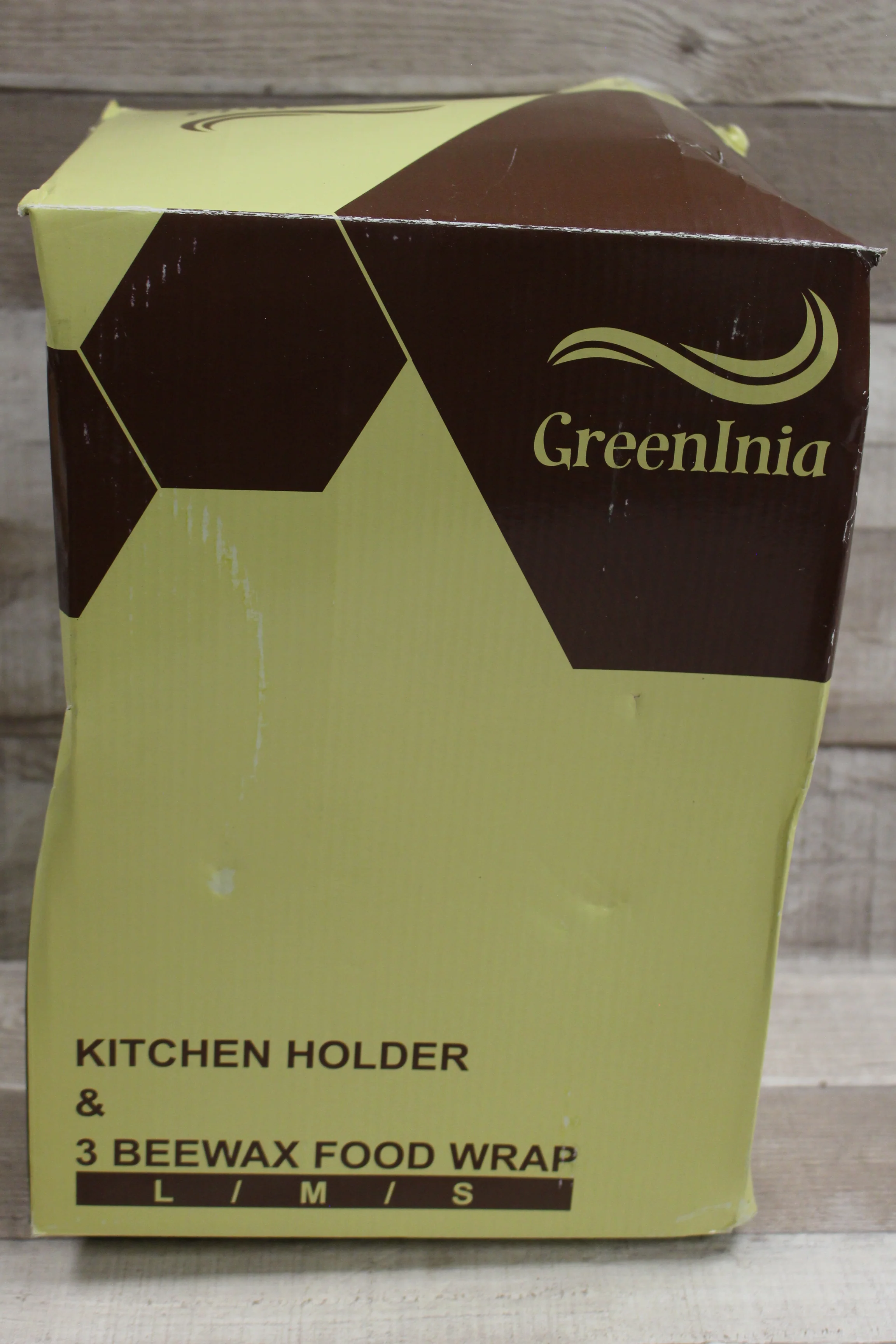 Green Inia Reusable Beeswax Wraps With Drying Holder- New