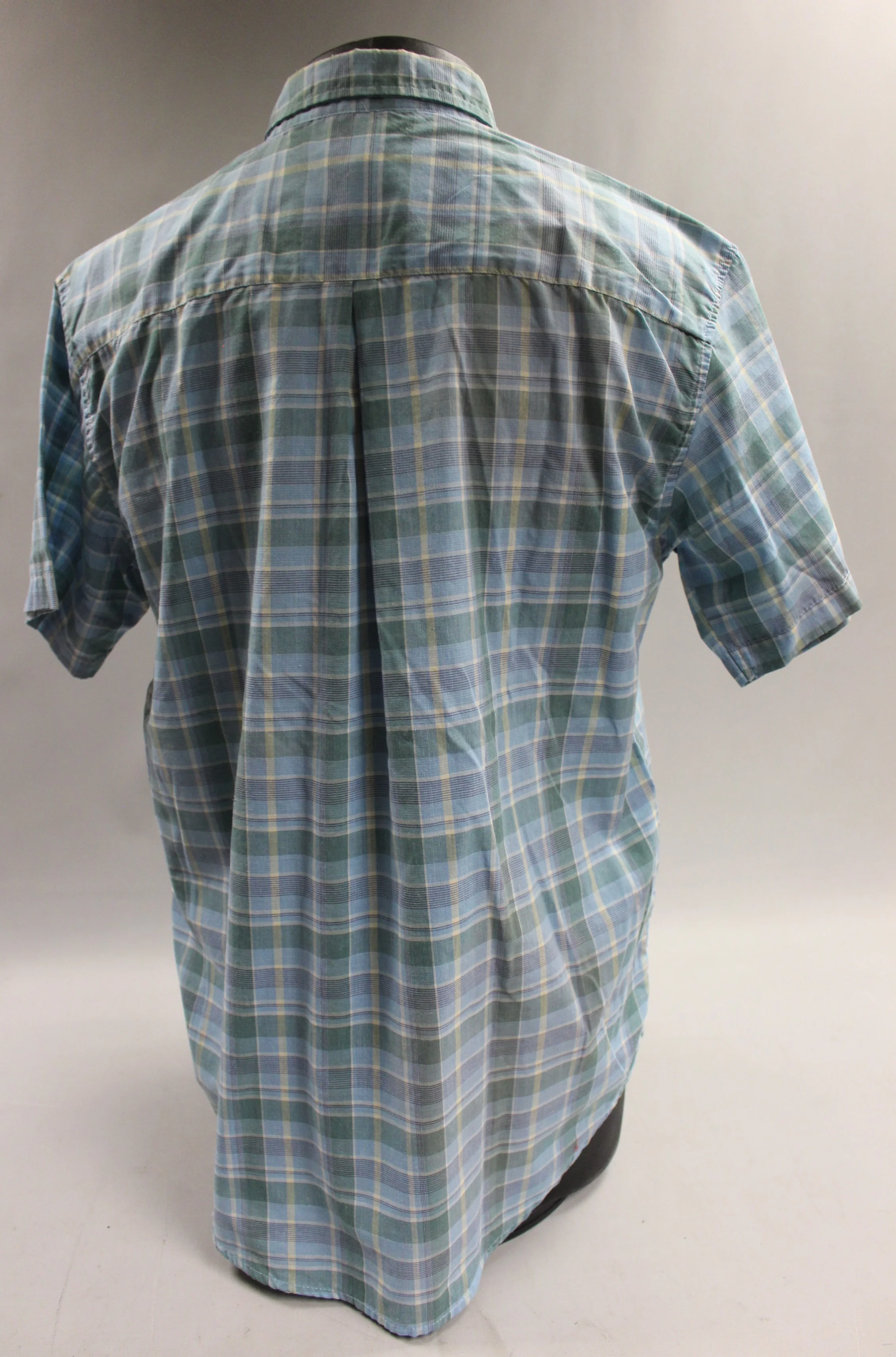 Haband Travelers Short Sleeve Button Up Shirt - Large - Blue Plaid - Used - Image 2