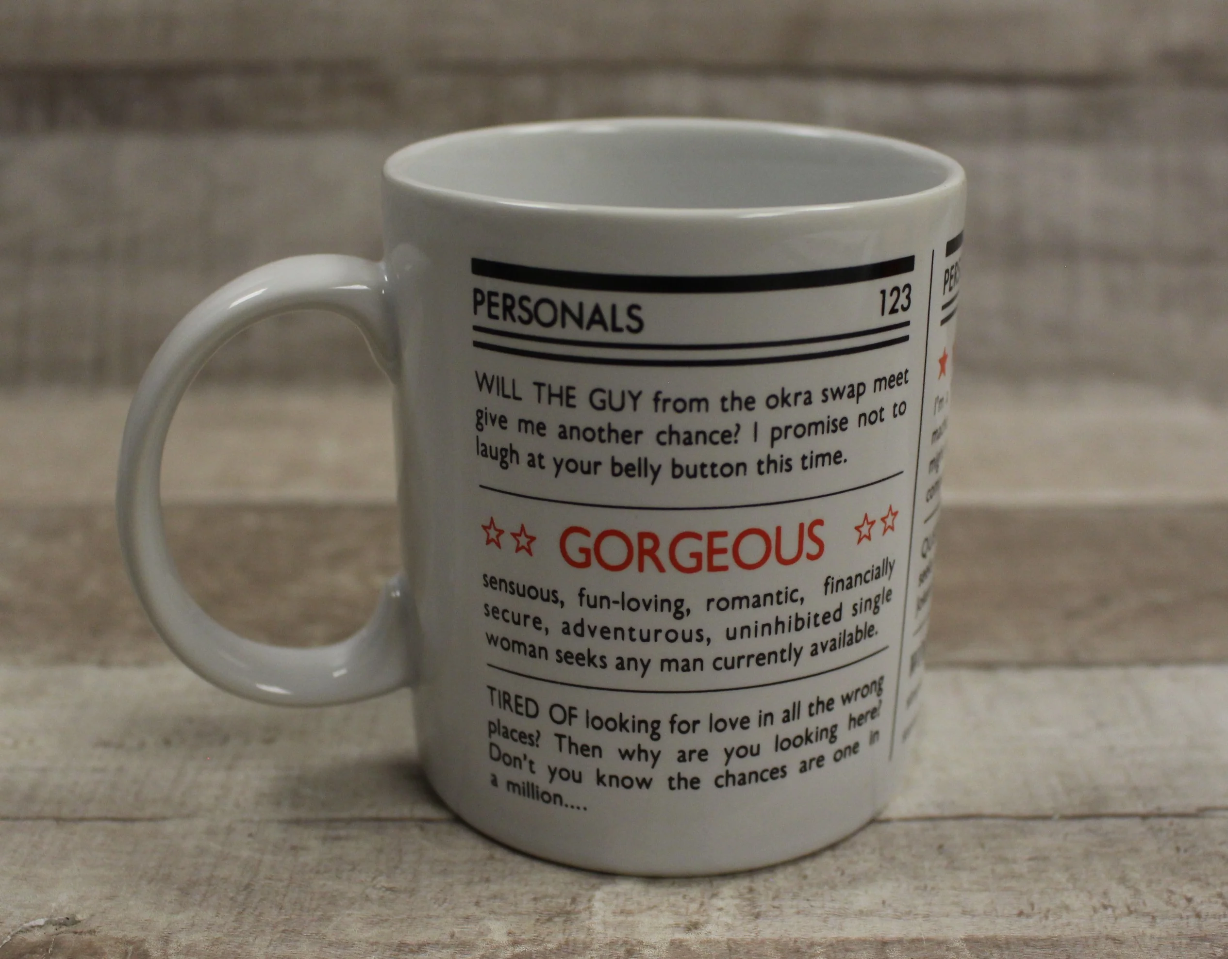 Hallmark Coffee Lover Newspaper Classifieds Personals Ad Coffee Cup Mug - Used - Image 3