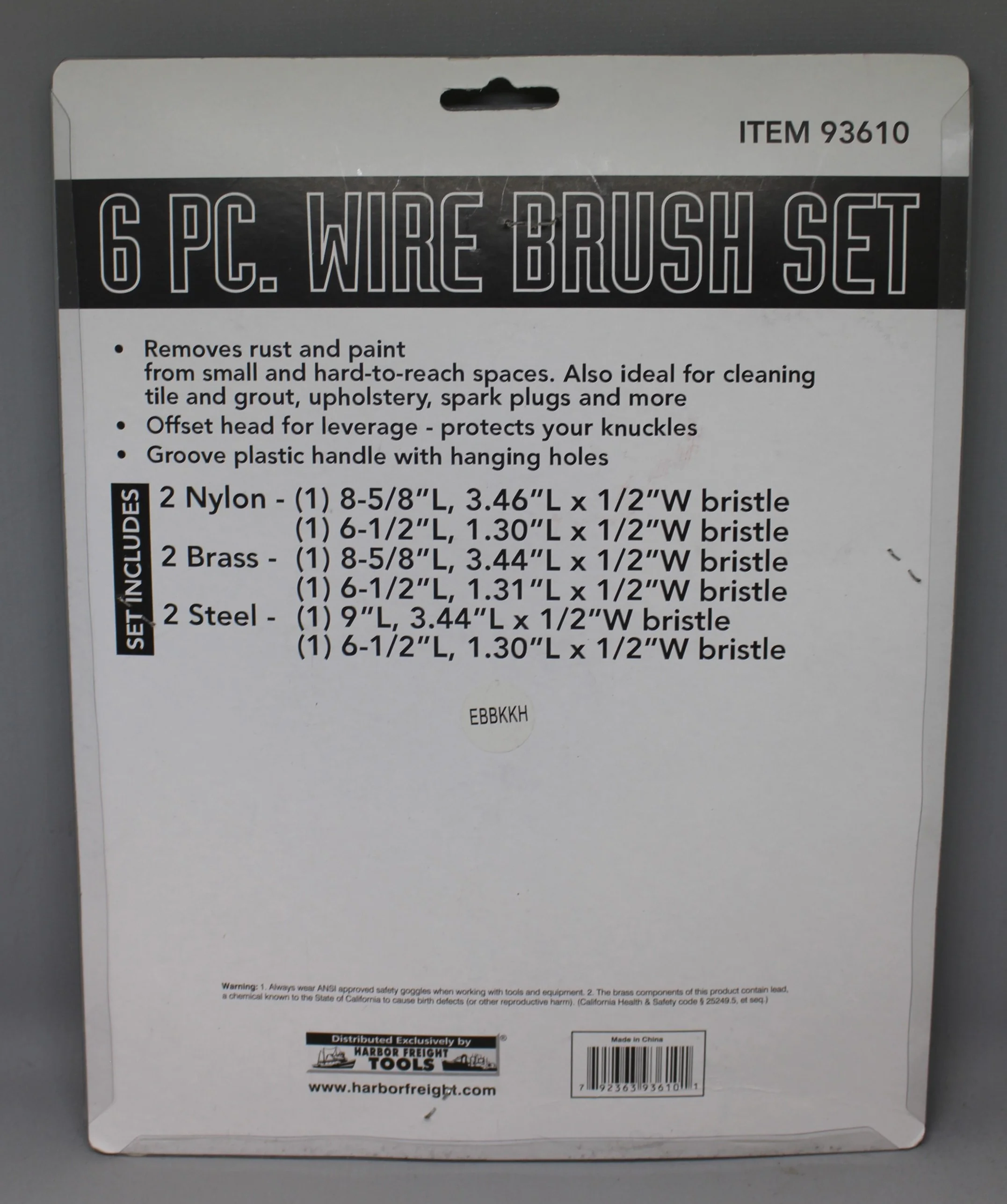 Harbor Freight 6 Pc. Wire Brush Set - New - Image 2