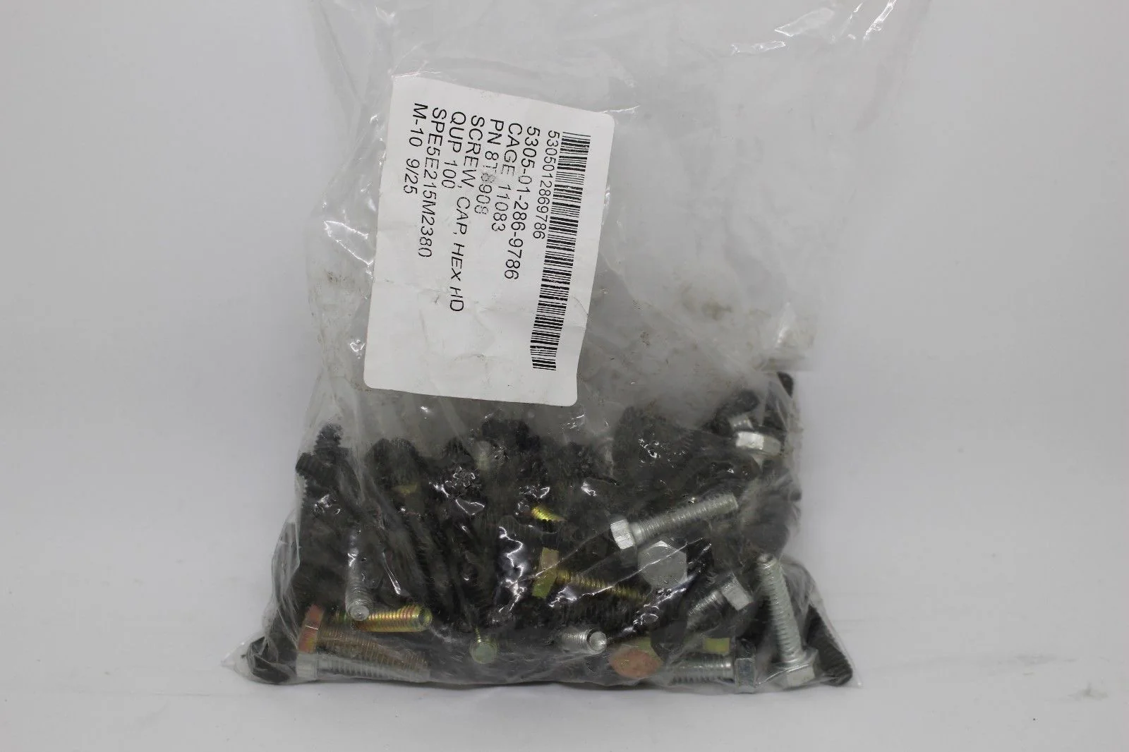 Hexagon Head Screw Cap, NSN 5305-01-286-9786, P/N 8T8908, Bag of 100, NEW! - Image 2