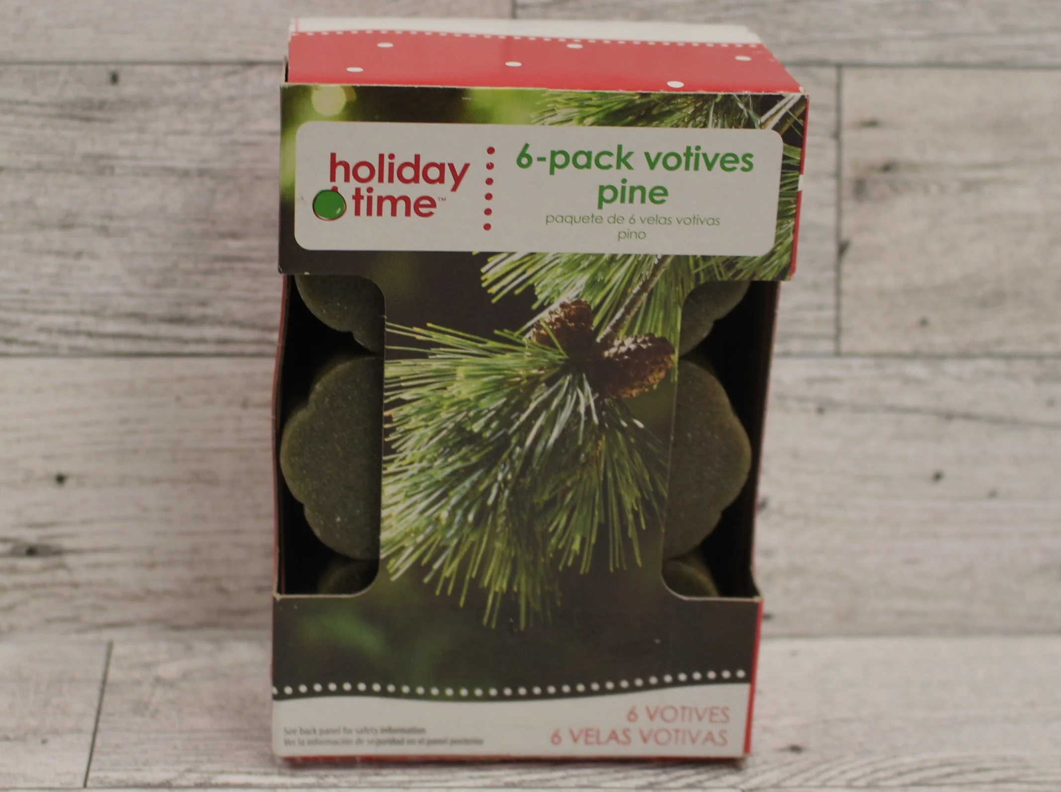 Holiday Time 6 Pack Votives Candles - Pine - New