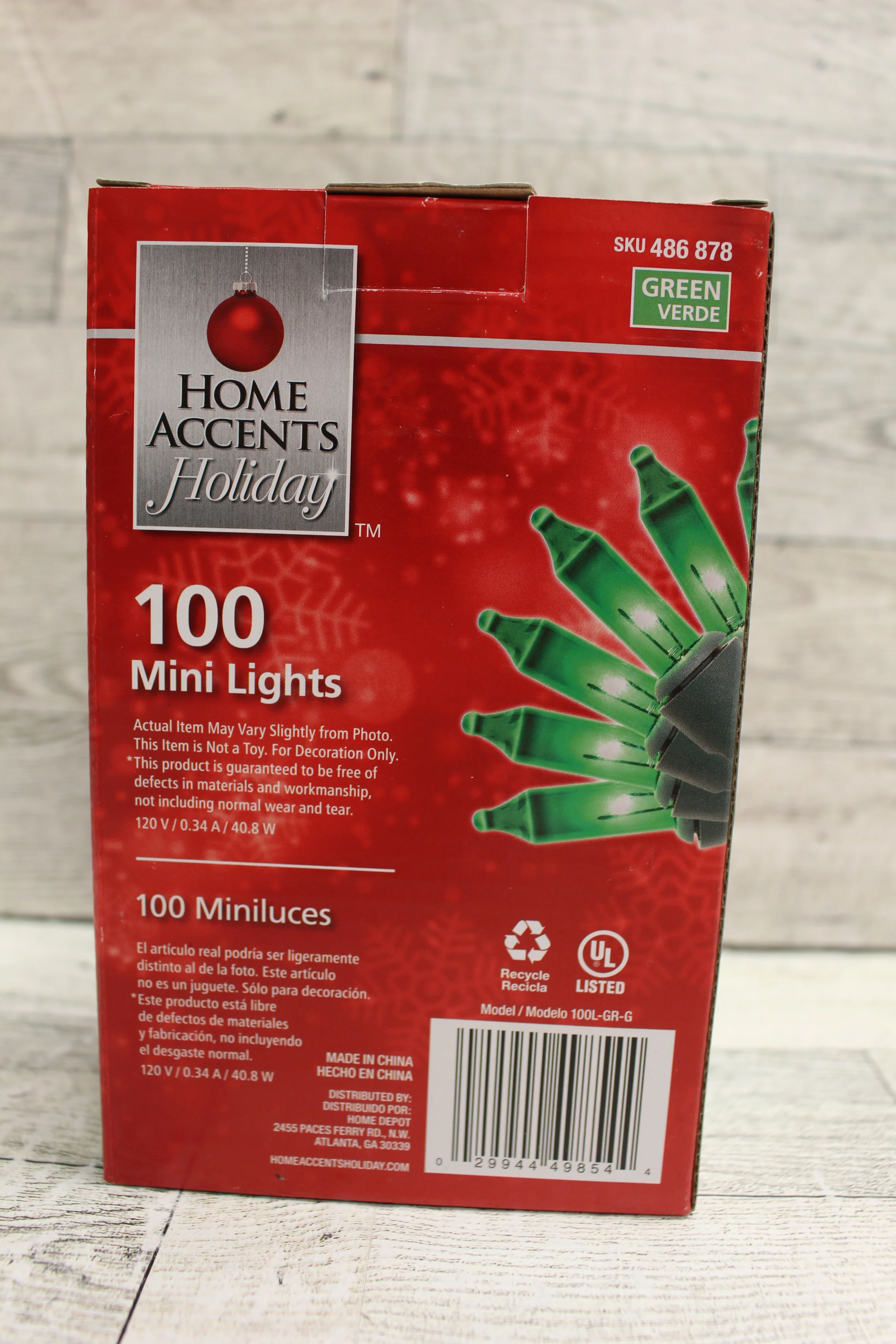 Home Accents Holiday 100 Green Incandescent Mini Lights - New - Image 3