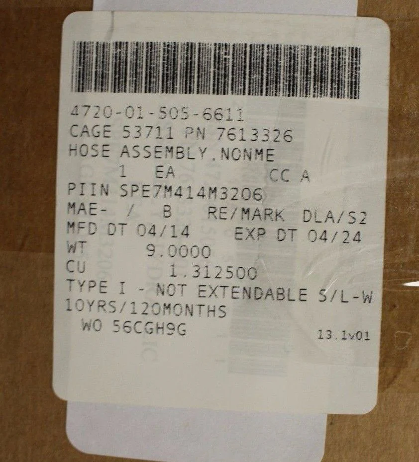 Hose Assembly, NSN 4720-01-505-6611, P/N 7613326 - Image 4