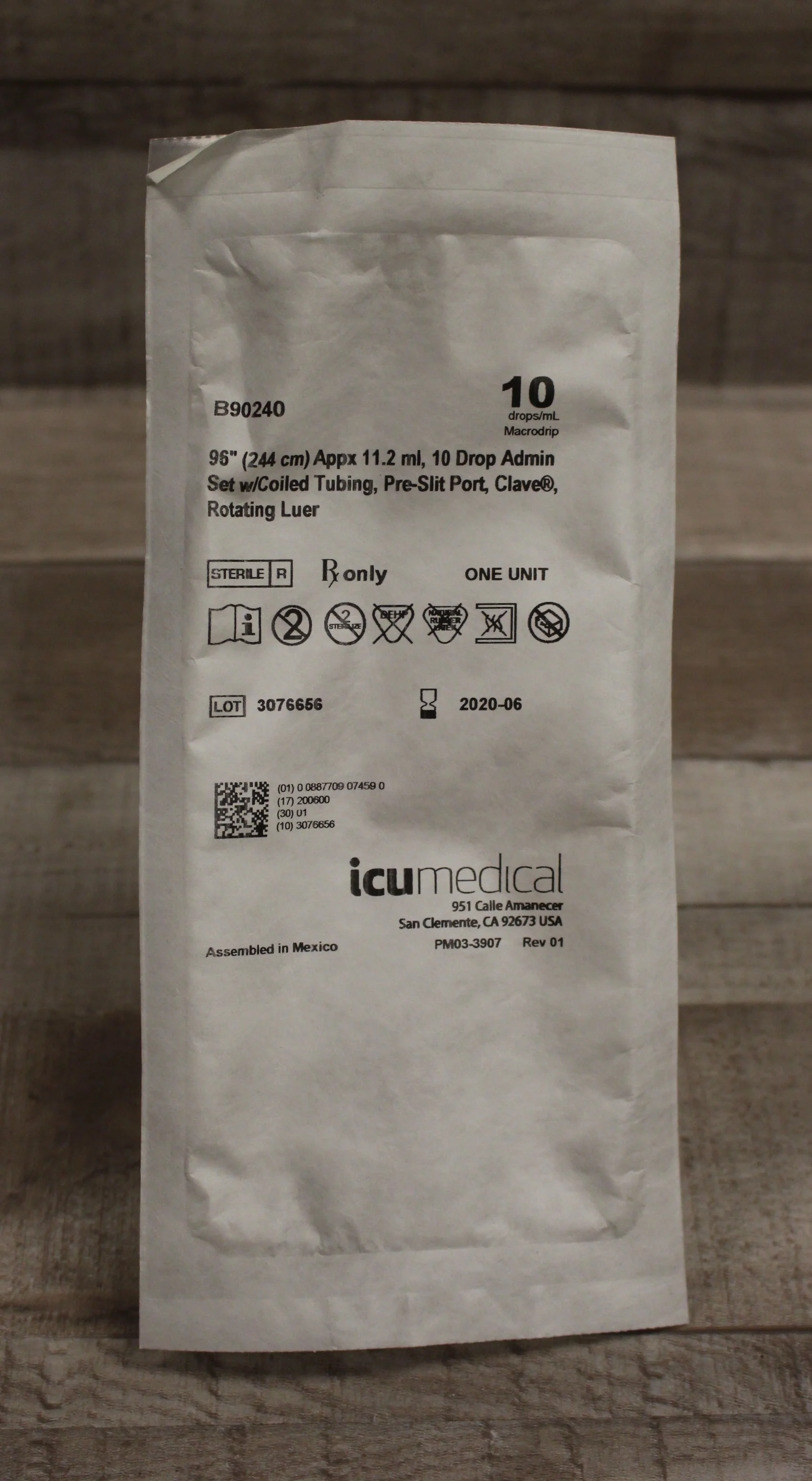 ICU Medical 96" Intravenous Fluids Administration Set - B90240- New Expired