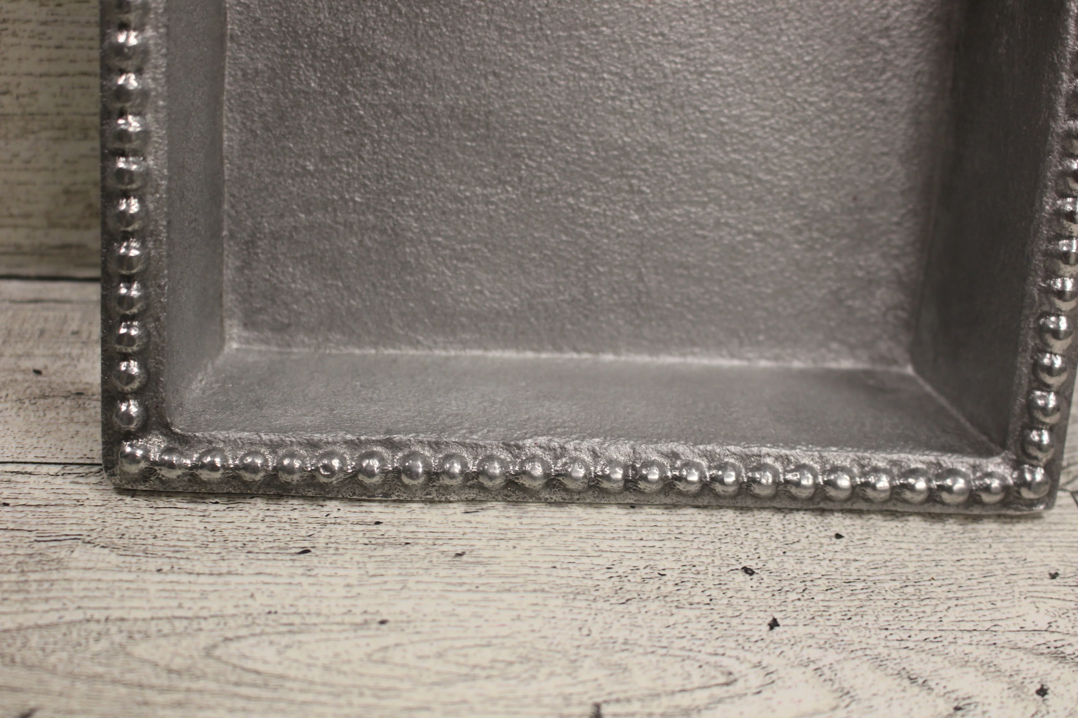 IHI Silver Beaded Rim Cocktail Napkin Holder Tray - Made in India - Used - Image 2