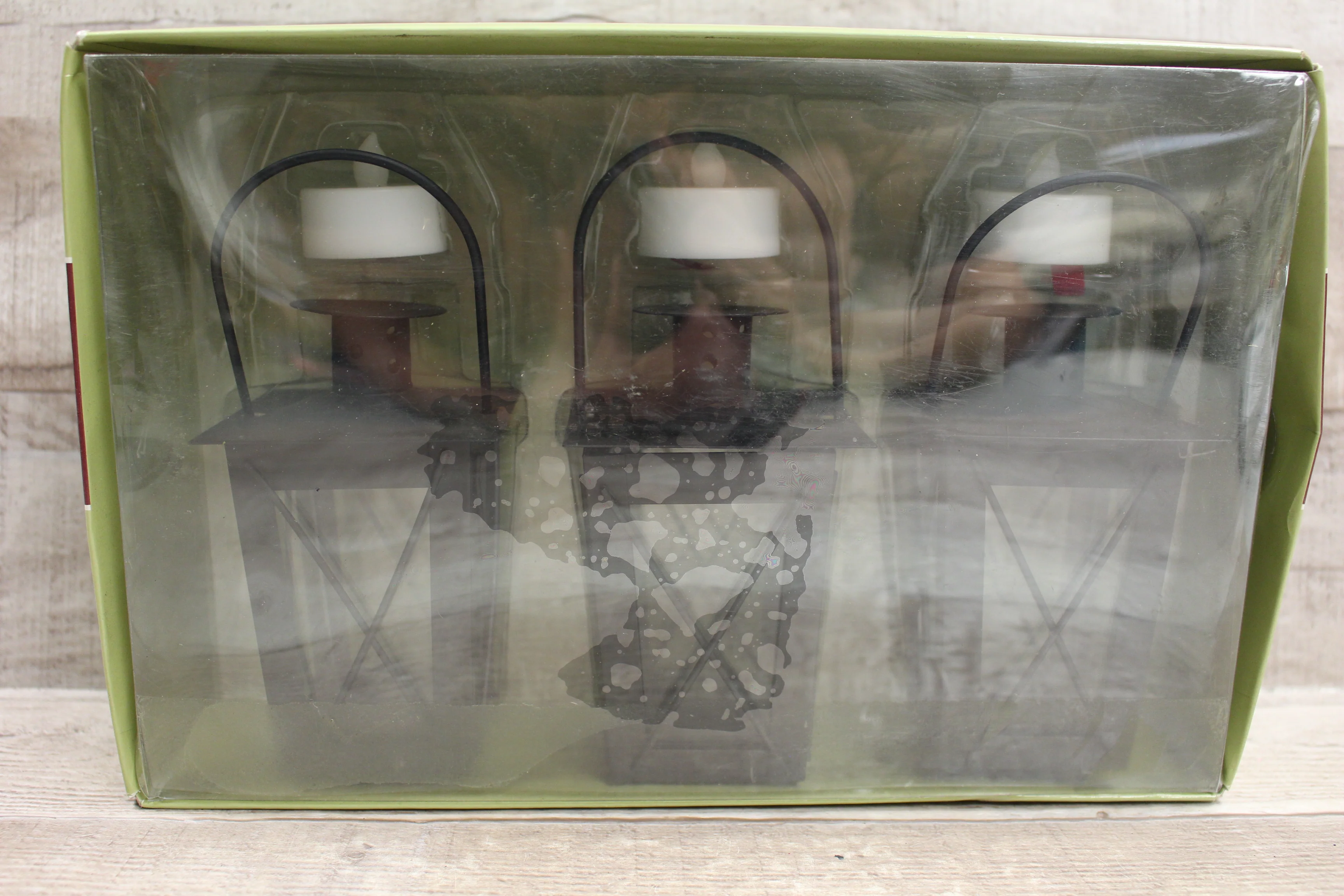 Illuminations 3-Pack Lanterns With Flameless Votive Tealights -Black -New - Image 2