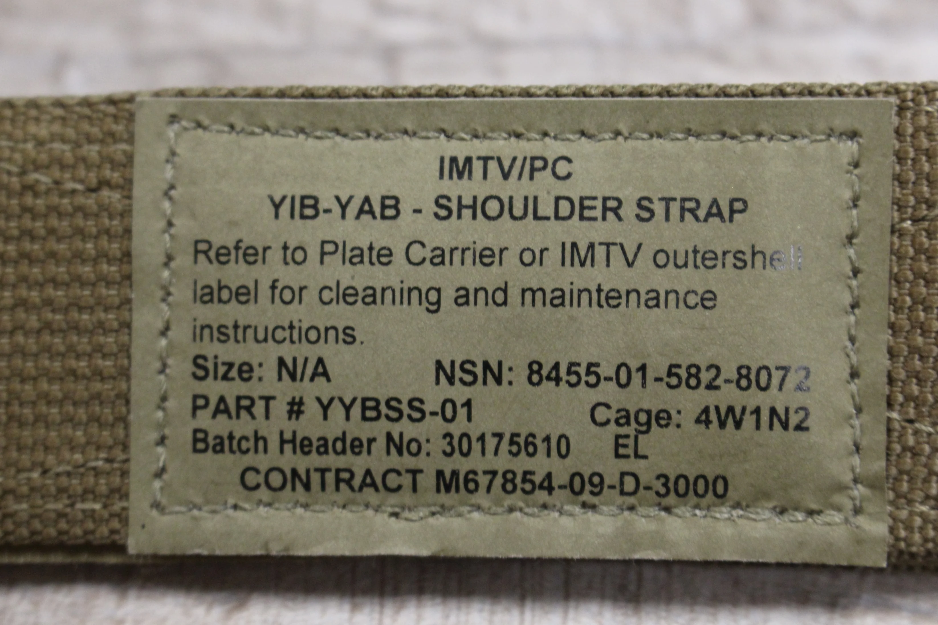 Improved Outer Tactical Vest IMTV/PC YIB/YAB Shoulder Strap - 8455-01-582-8072 - Image 3