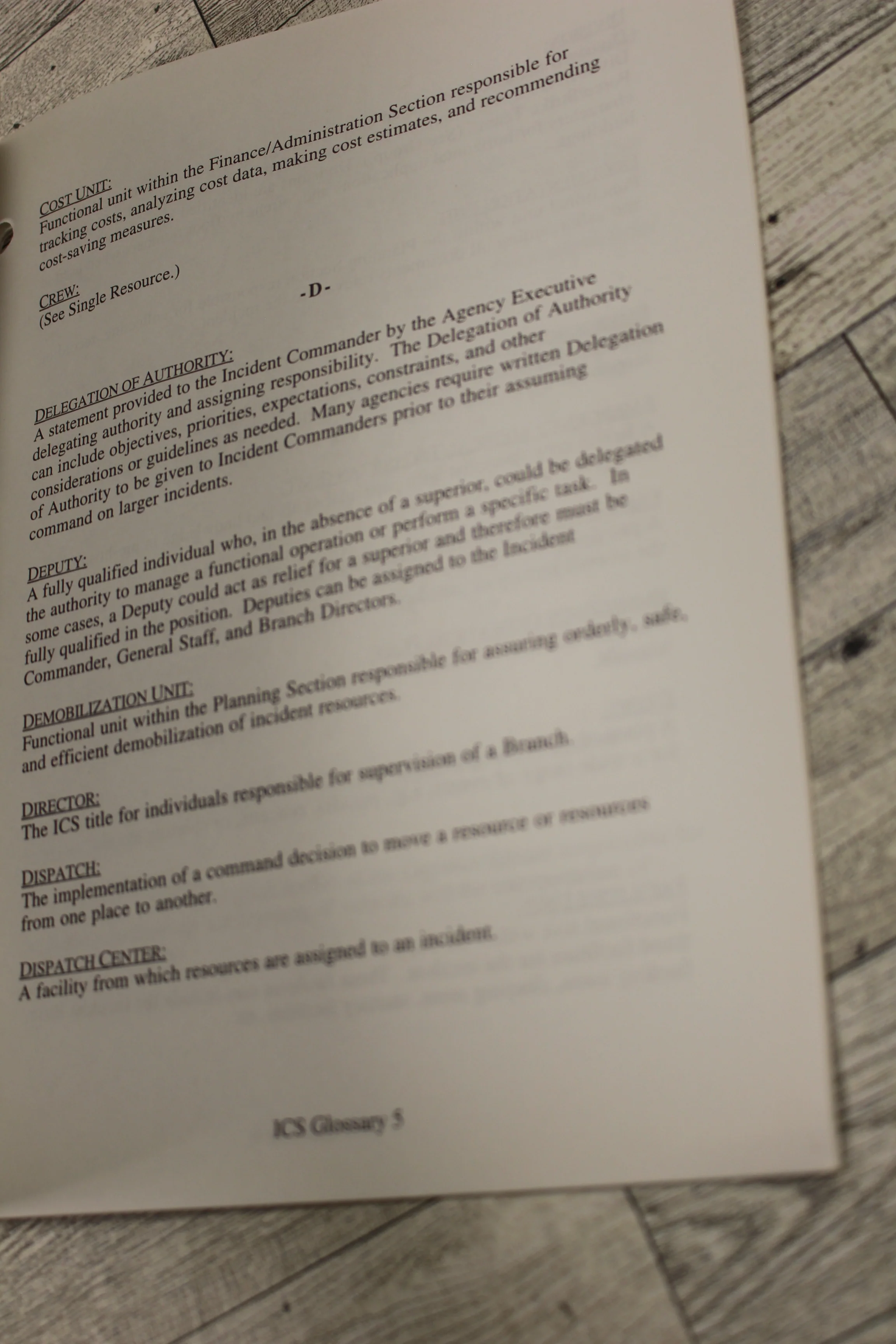 Incident Command System ICS Glossary - October 1994 - PMS 202 - NFES 2432 - Image 2