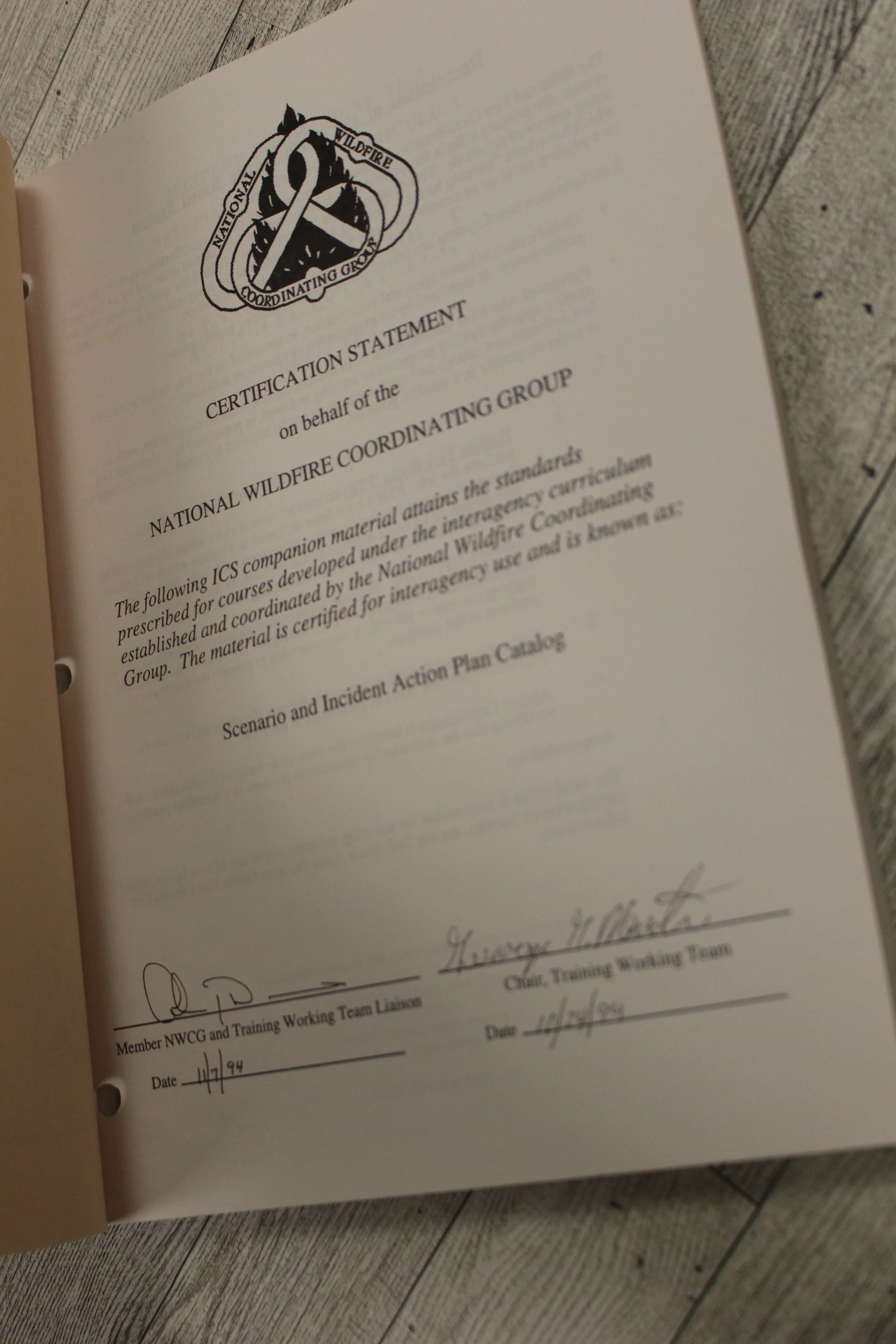 Incident Command System Scenario & Incident Action Plan Catalog - October 1994 - Image 4
