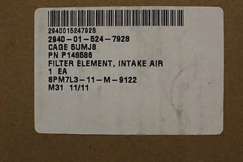 Intake Air Cleaner Filter, P/N: P148586, NSN: 2940-01-524-7928, New! - Image 2