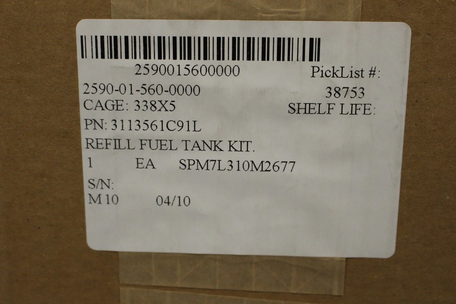 International Refill Fuel Tank Kit - 2590-01-560-0000 - P/N 3113561C91L - New! - Image 6
