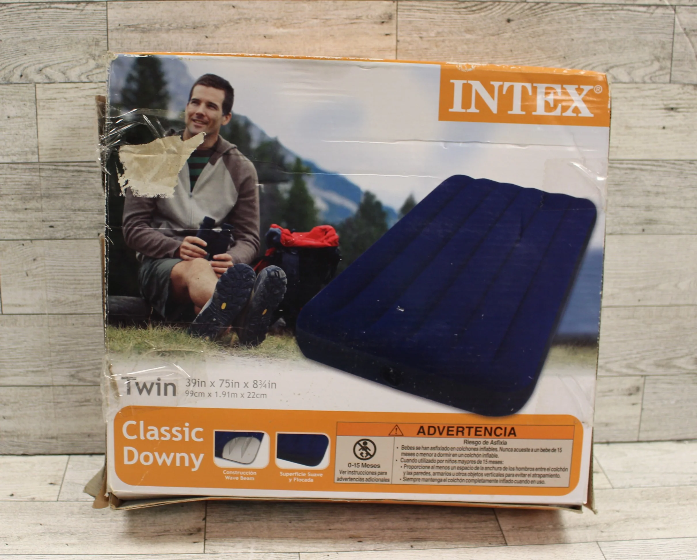 Intex Blow Up Inflatable Air Mattress - Classic Downy - Twin - 39x75x8.75" - Image 3
