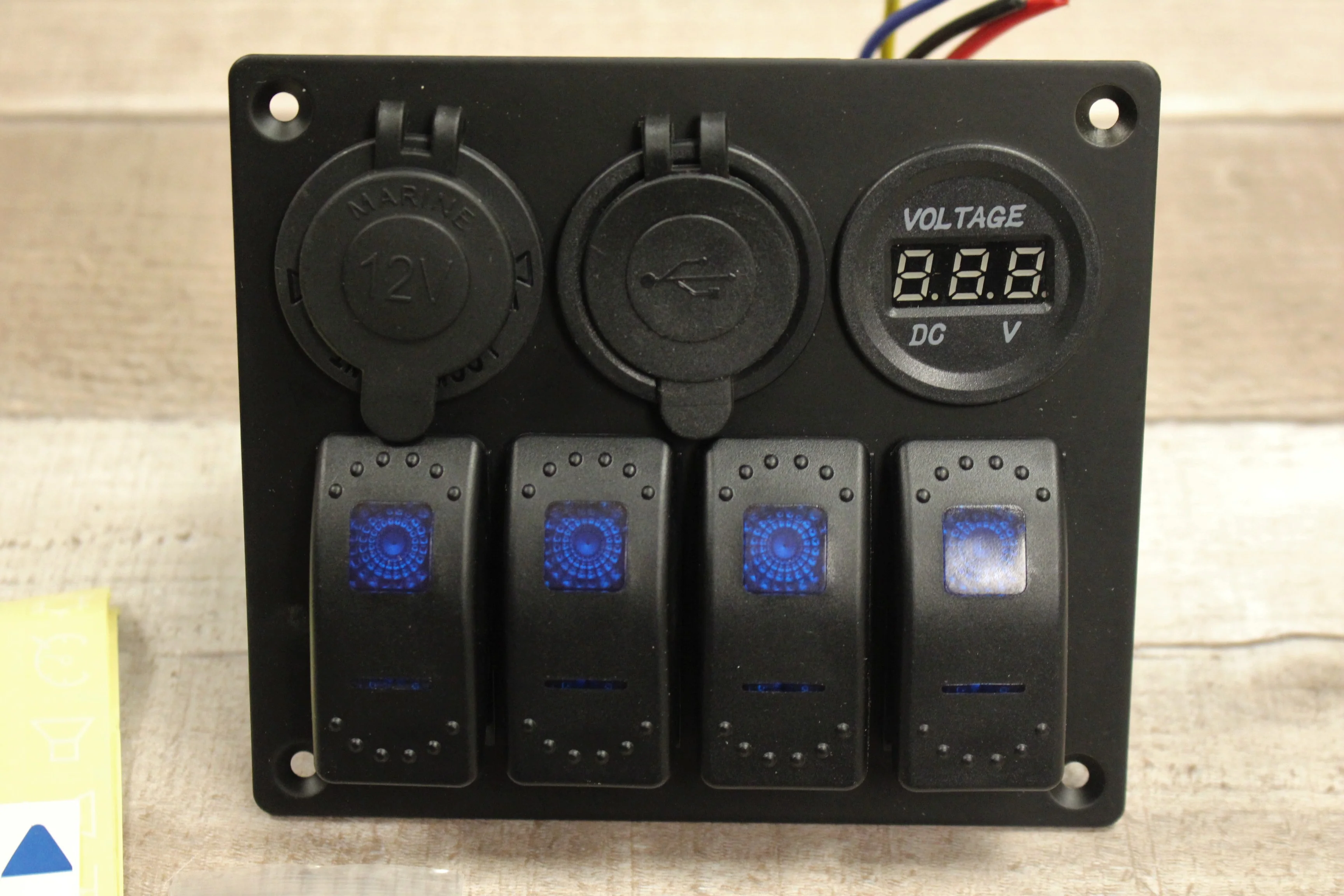 Jiaying Rocker Switch, Aluminum, Panel 4 Gang Toggle Switches with DC 5V 3.1A Dual - Image 3