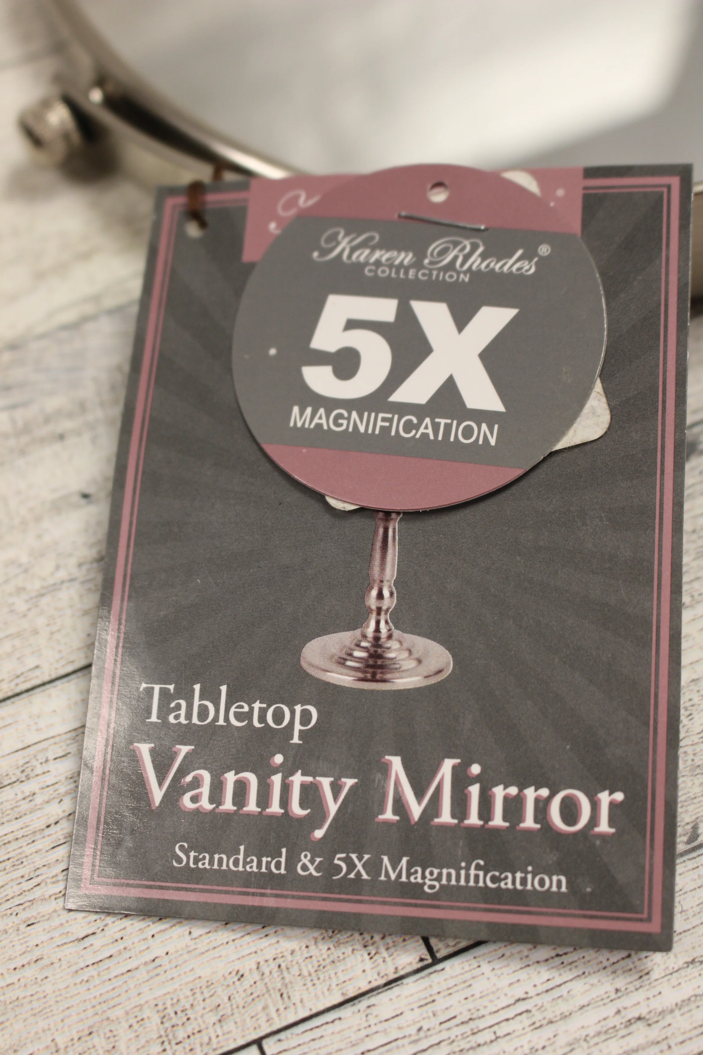 Karen Rhodes Tabletop Vanity Mirror - 5X Magnification - New - Image 3