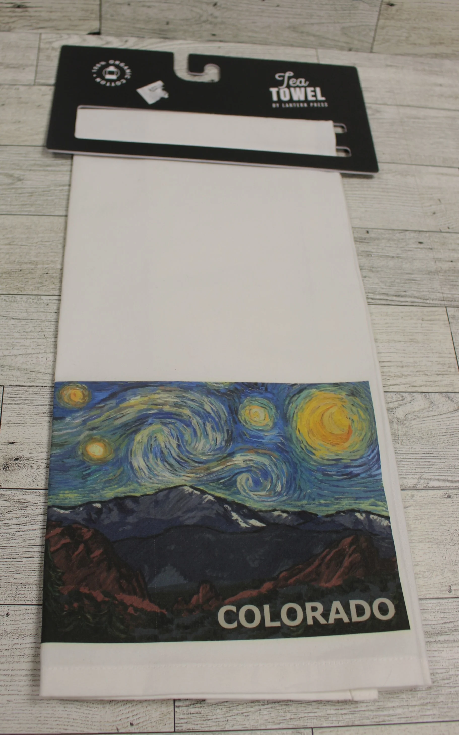 Lantern Press Colorado Starry Night Kitchen Tea Towel - 18" x 28" - New