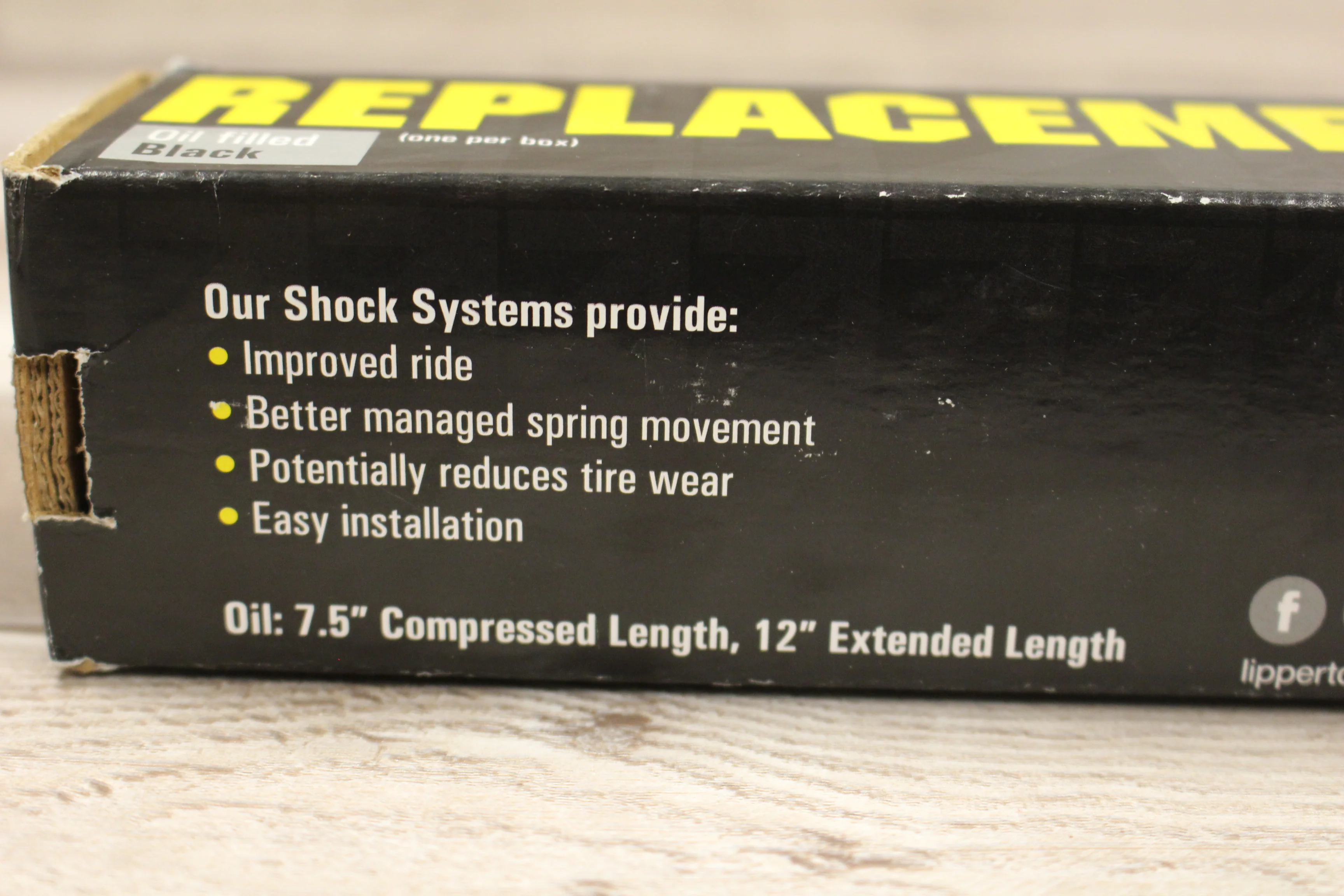 Lippert 283271 Fits Standard Replacement Suspension Oil Filled Shock Black - New - Image 2