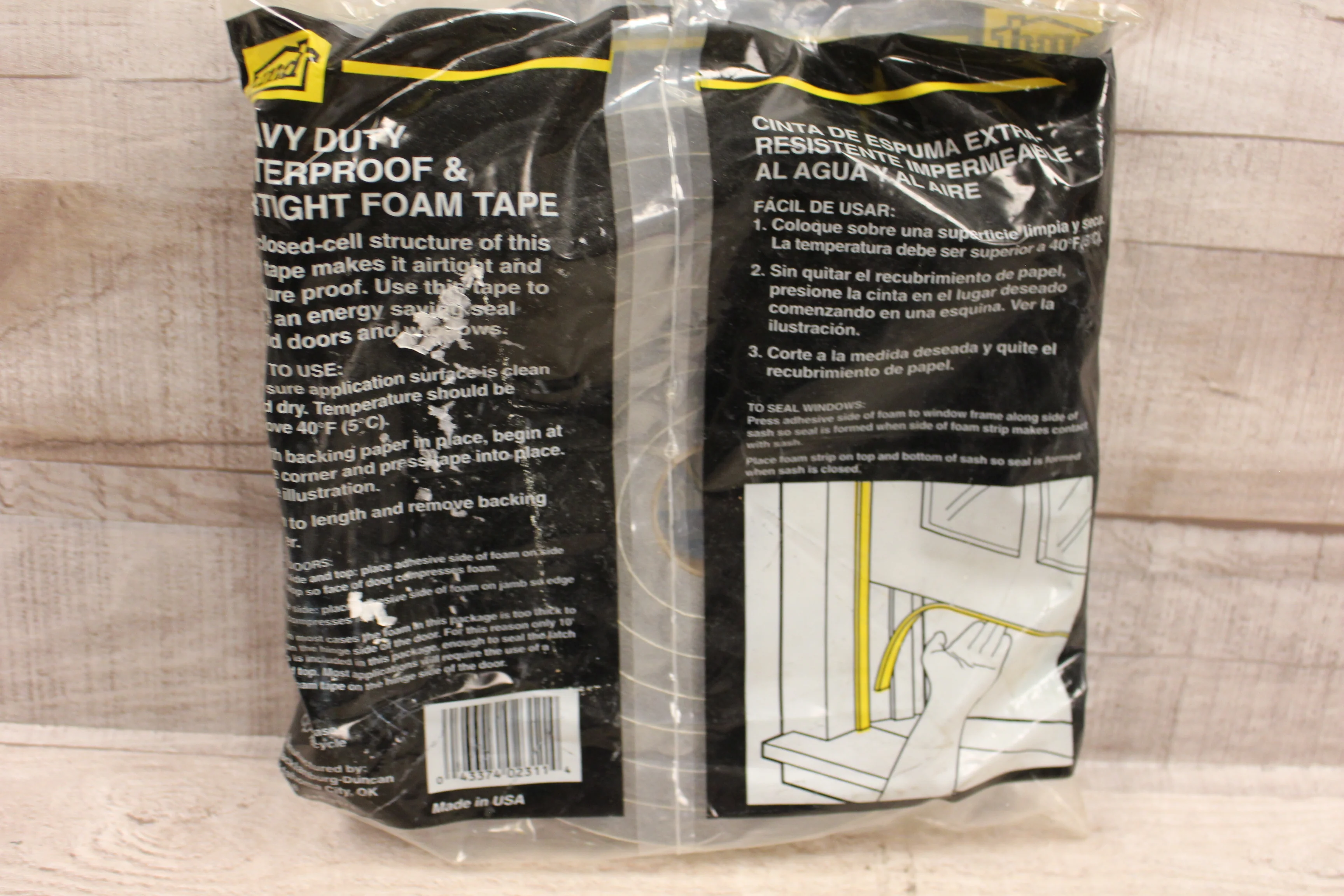 M+D Door and Window Waterproof and Air Tight Foam Tape 1/2" Thick 10' Long -New - Image 2