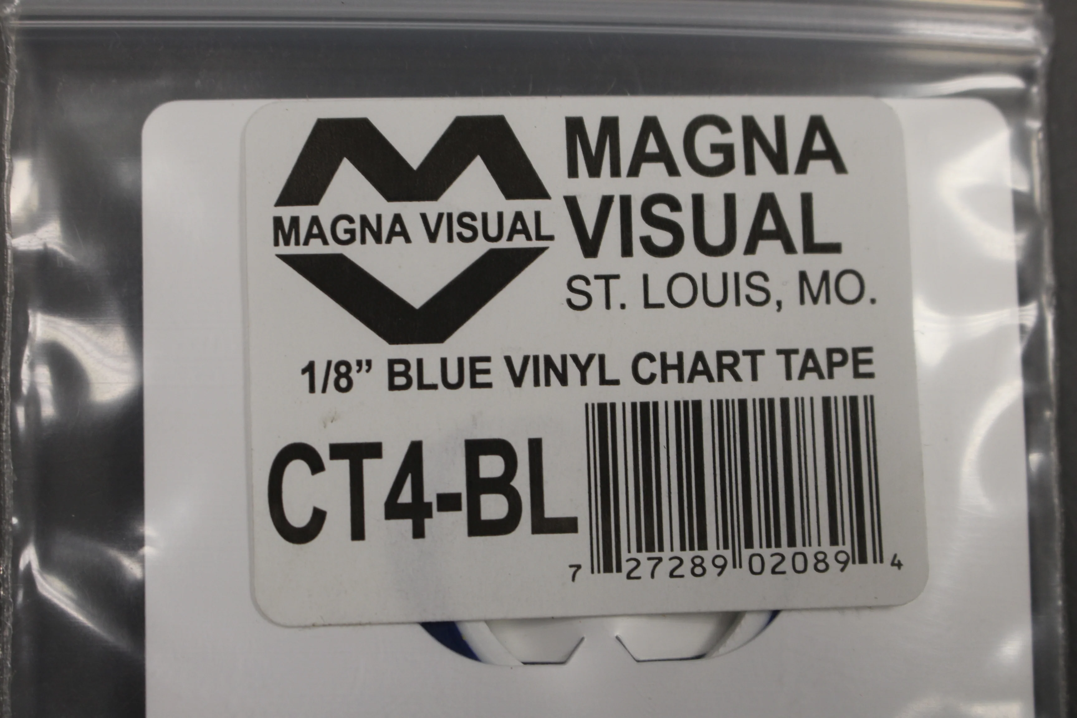 Magna Visual CT4-BL Blue Vinyl Chart Tape - 1/8" x 27' - New - Image 2