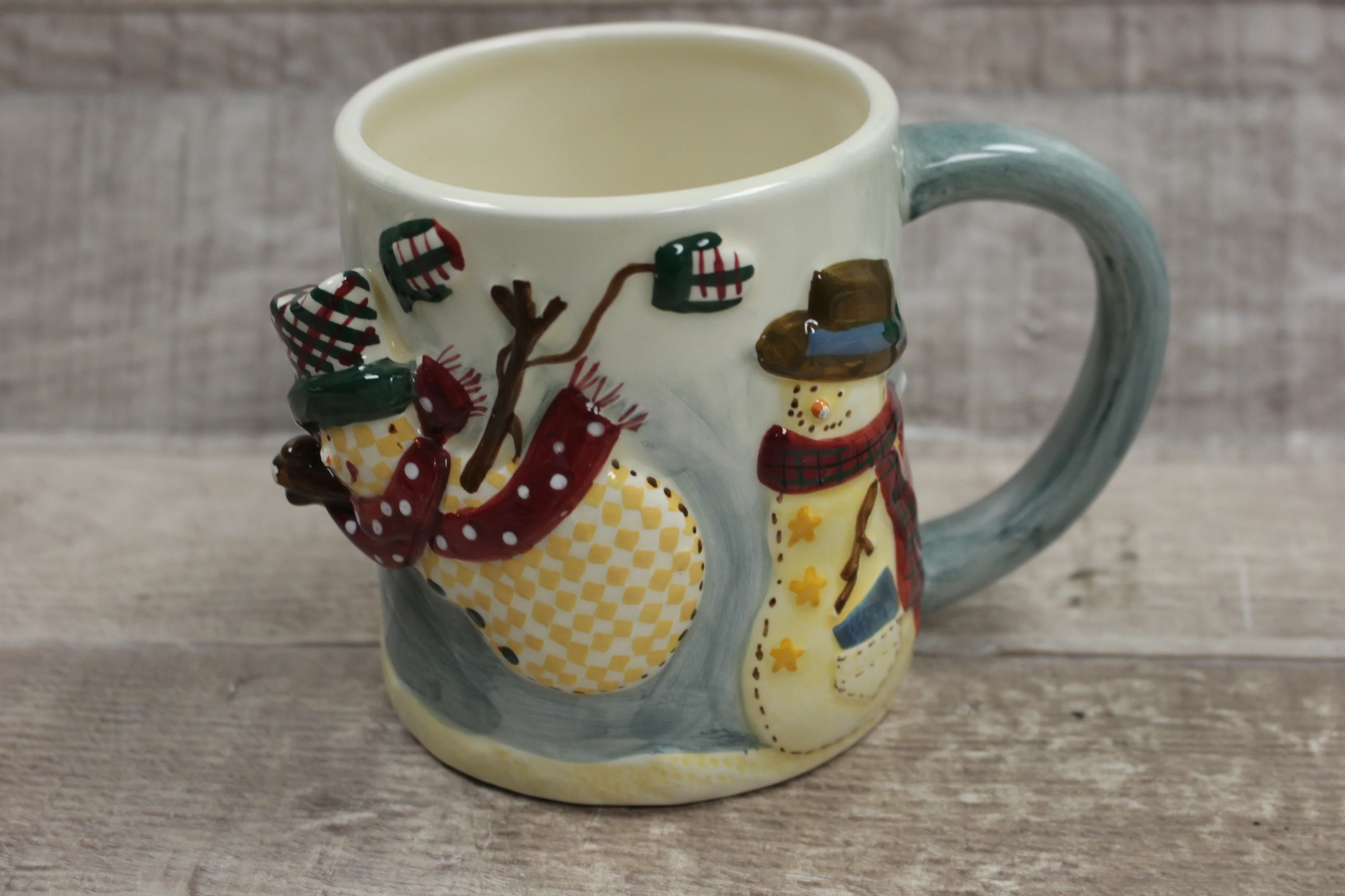 Make The Season Bright Snowman Winter Family Coffee Mug Cup - Used (Style 1)
