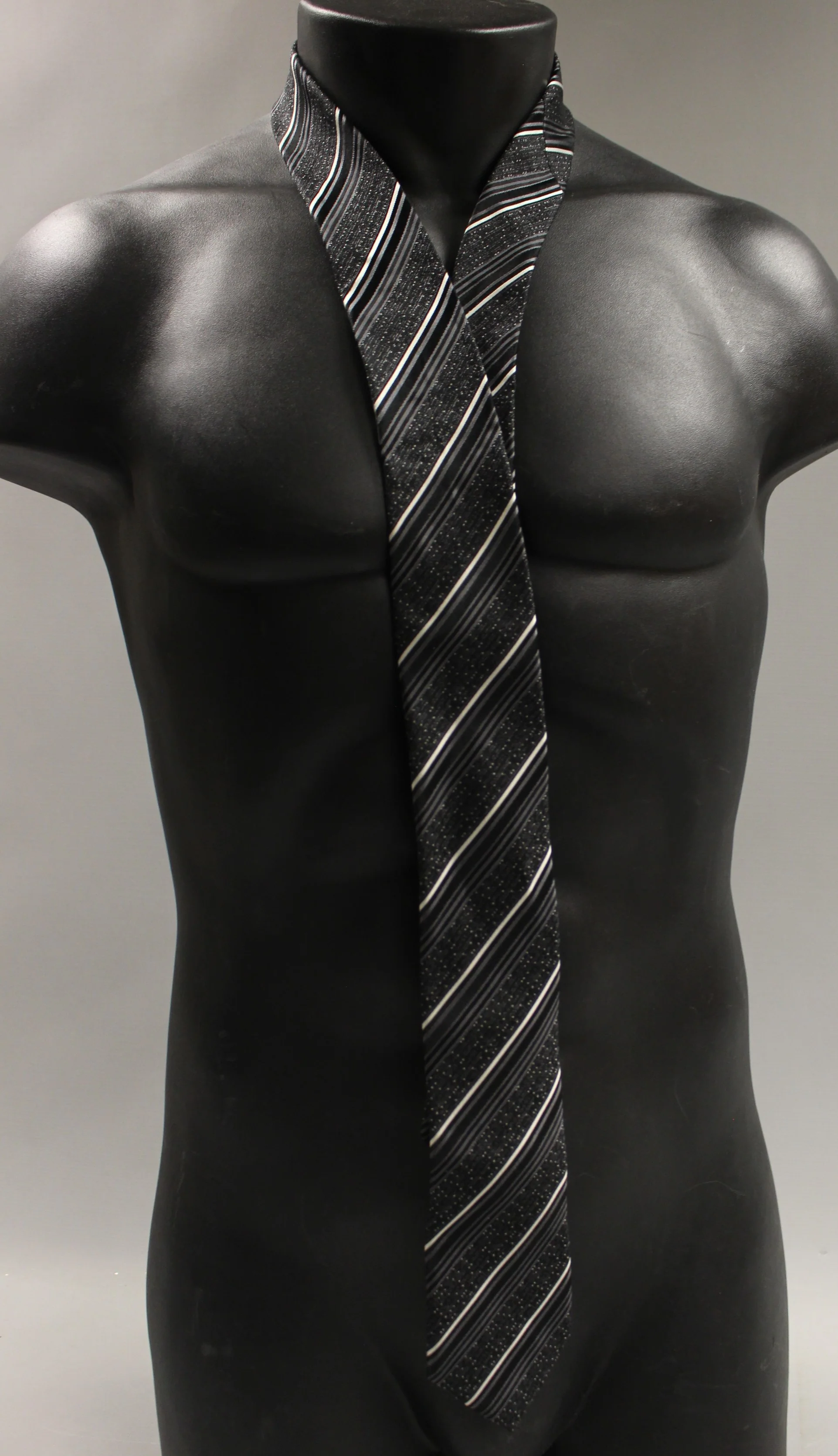 Marc Anthony Striped Silk Neck Tie - 57" Long - Used