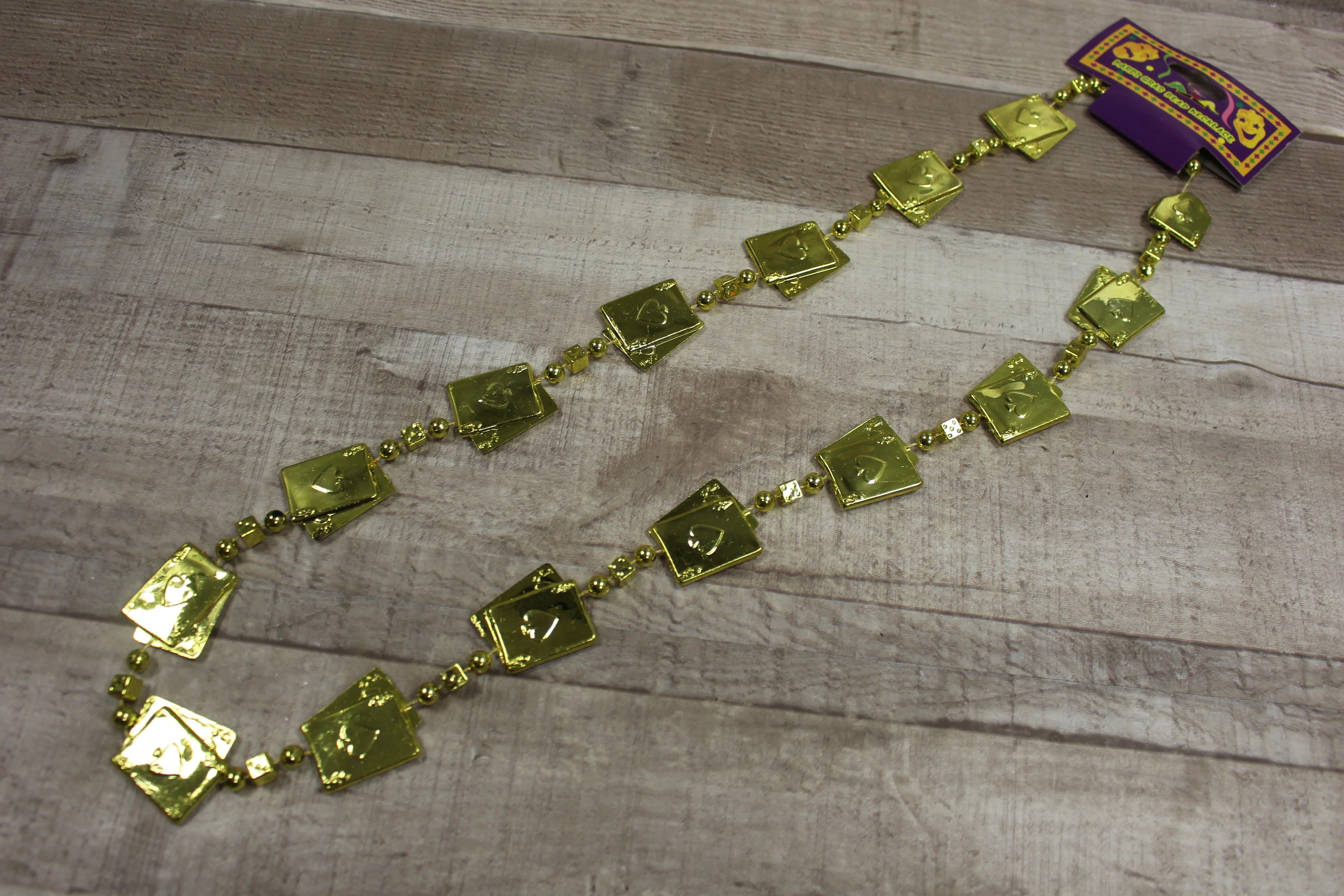 Mardi Gras Bead Necklace - Green - Cards - New