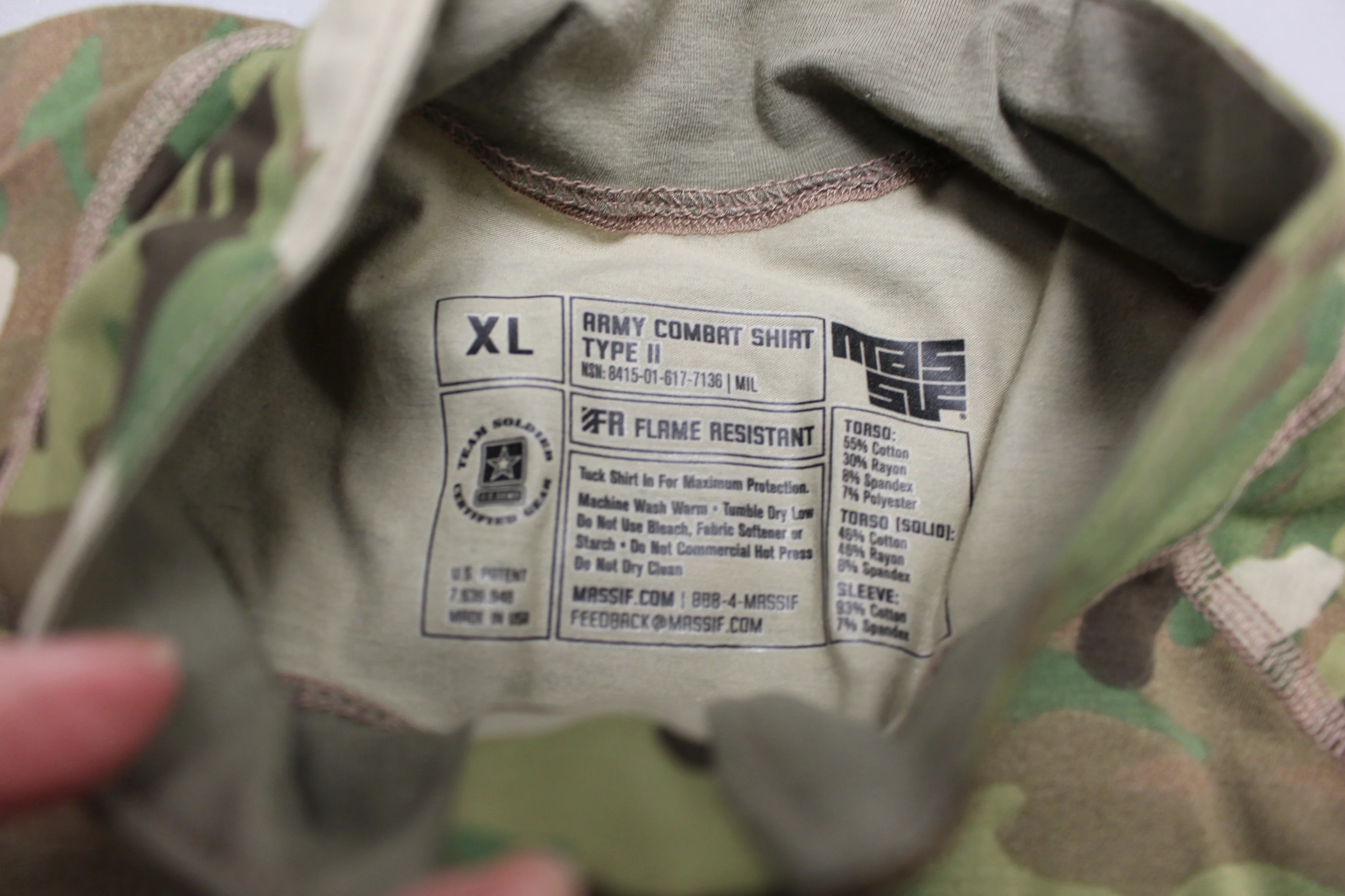 Massif Army Multicam/OCP ASC Type II Quarter Zip Combat Shirt (FR) - X-Lg - New - Image 5