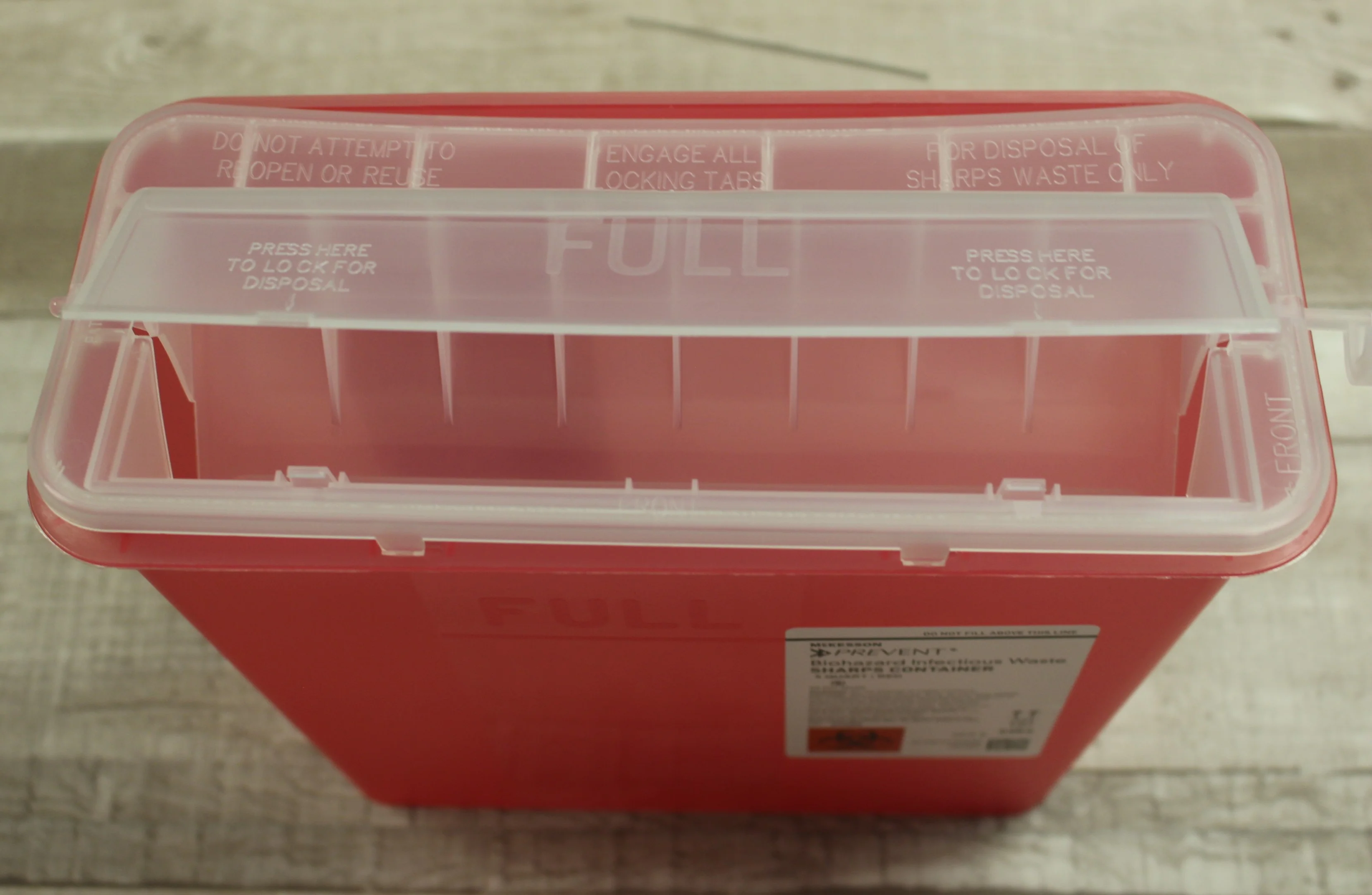 McKesson Biohazard Infectious Waste Sharps Container - 5 Quart - Red - New - Image 3