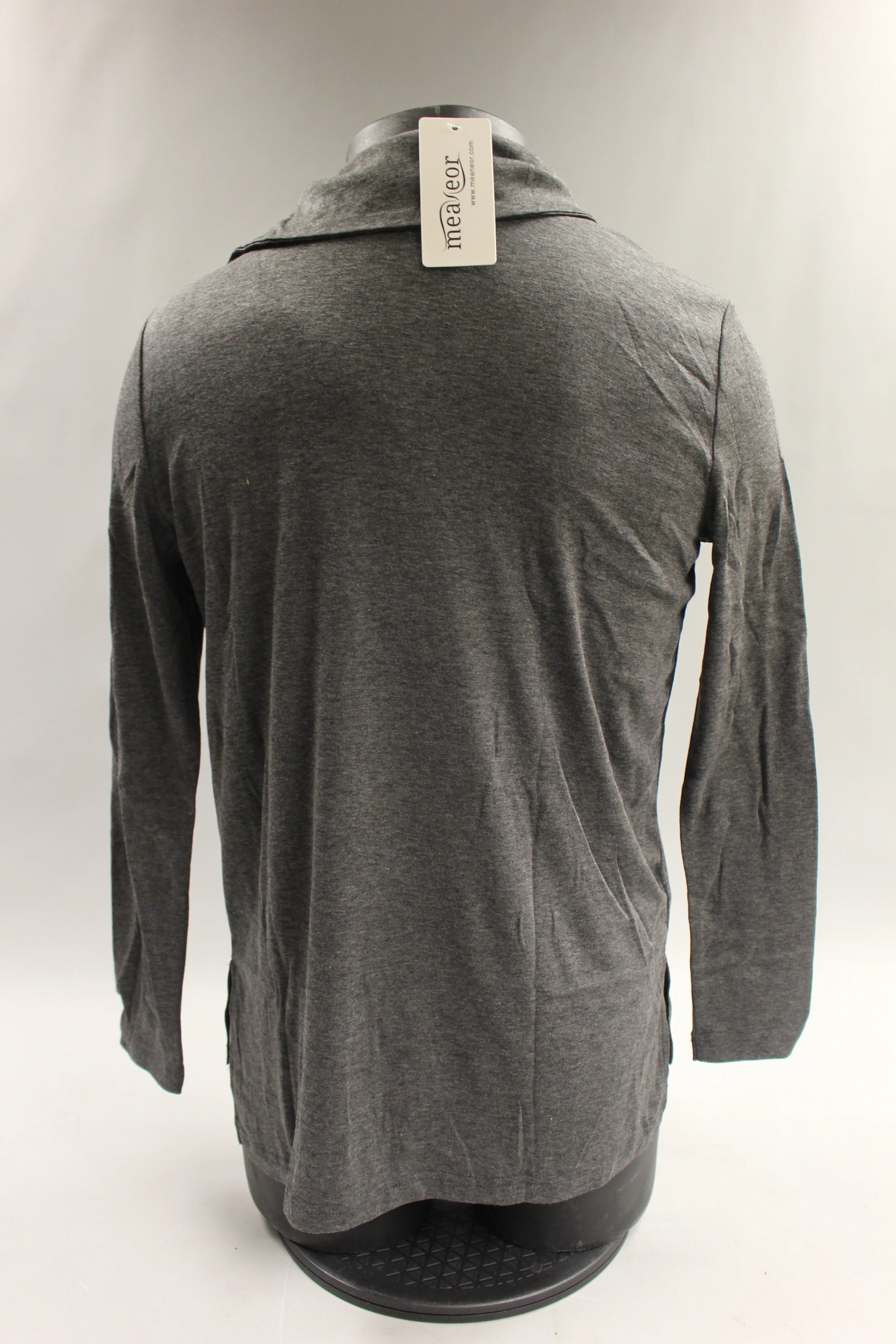 Meaneor Women's Long Sleeve Neck Button T Shirt Size S -Grey -New - Image 2