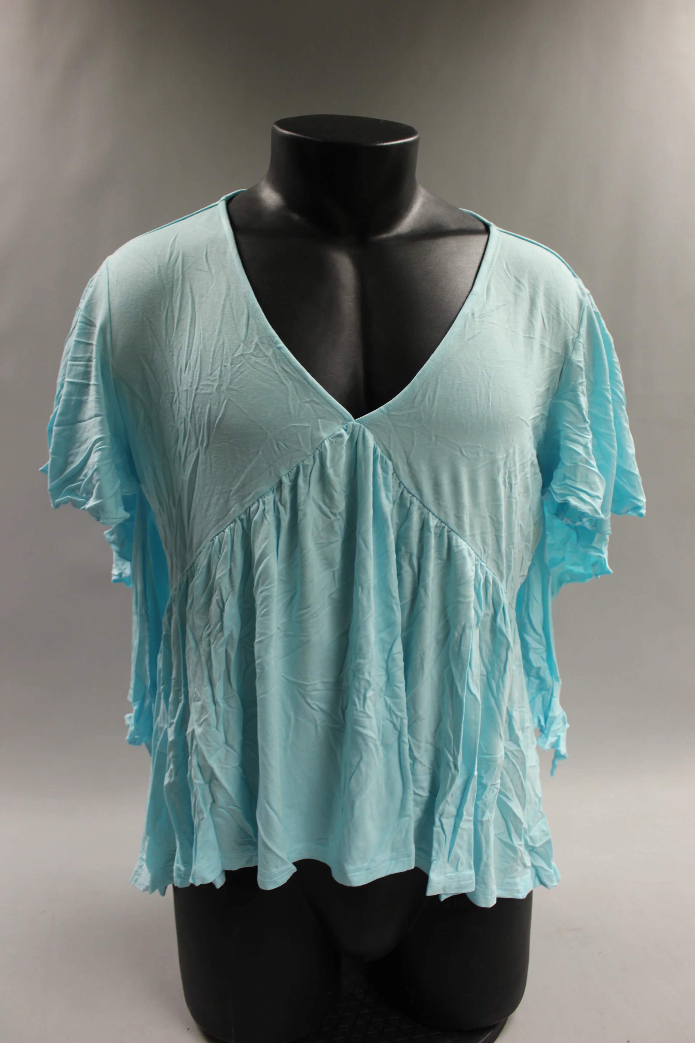 Meaneor Women's Short Sleeve Tank Top Shirt - Medium / Large -Blue -New - Image 3