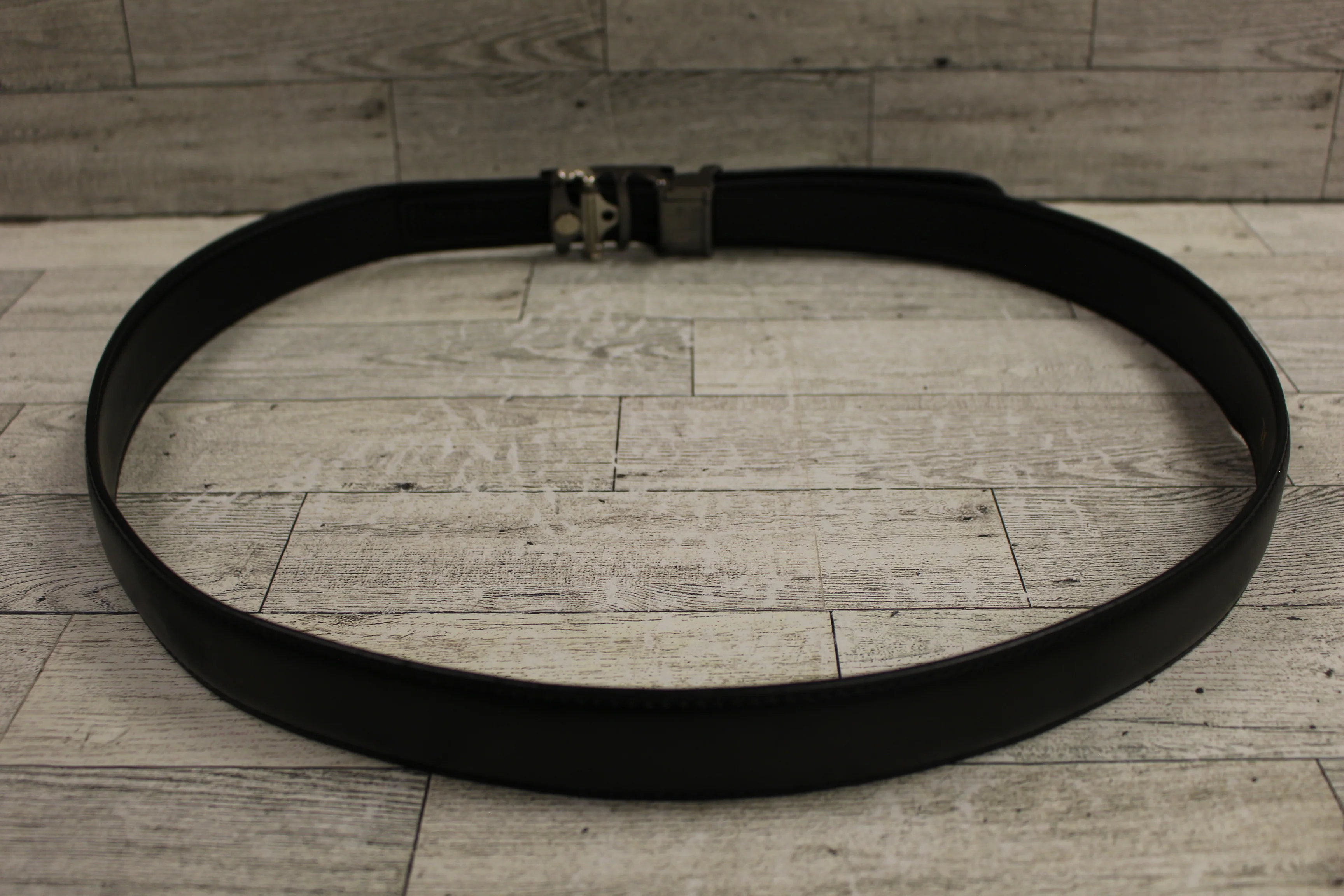 Men's Black Rachet Leather Belt - Size: XL - New - Image 2