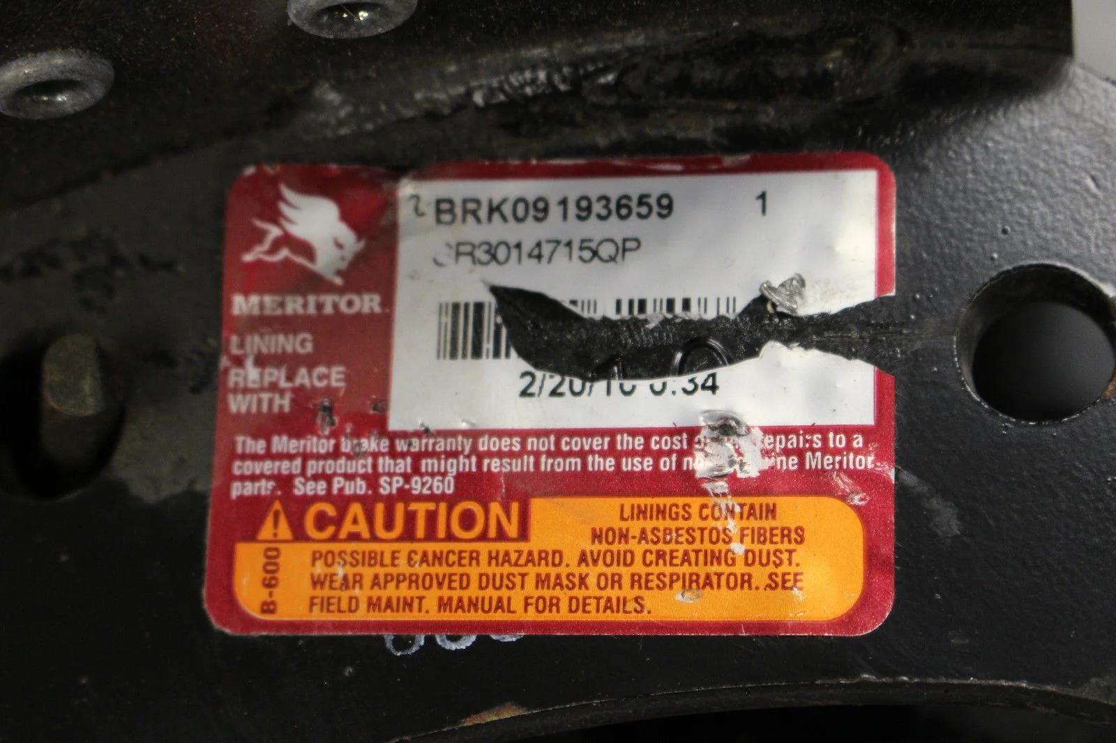 Meritor Brake Shoe SR3014715QP, 2530-01-519-9148, New - Image 4