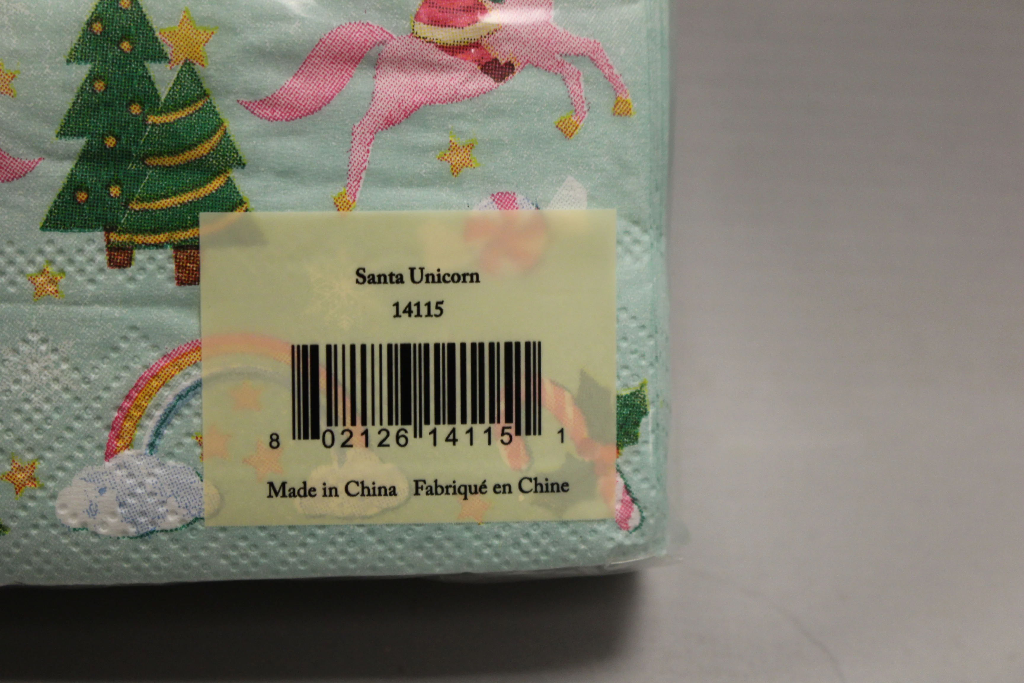 Molly & Rex Santa Unicorn Beverage Napkins - 40 Count - 10" x 10" - New - Image 3
