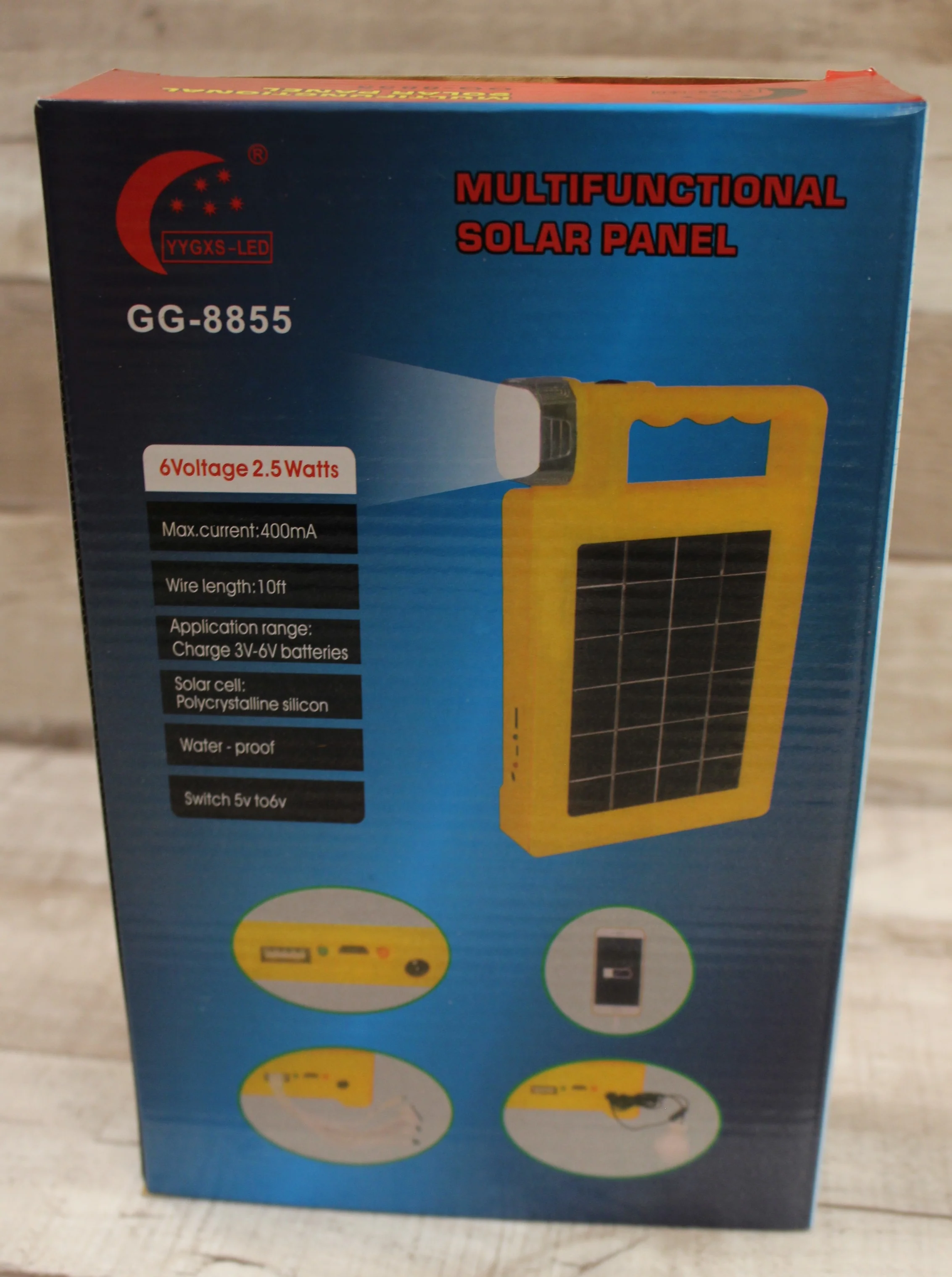 Multifunctional Solar Panel Waterproof Flashlight Power Bank - Green - New - Image 3