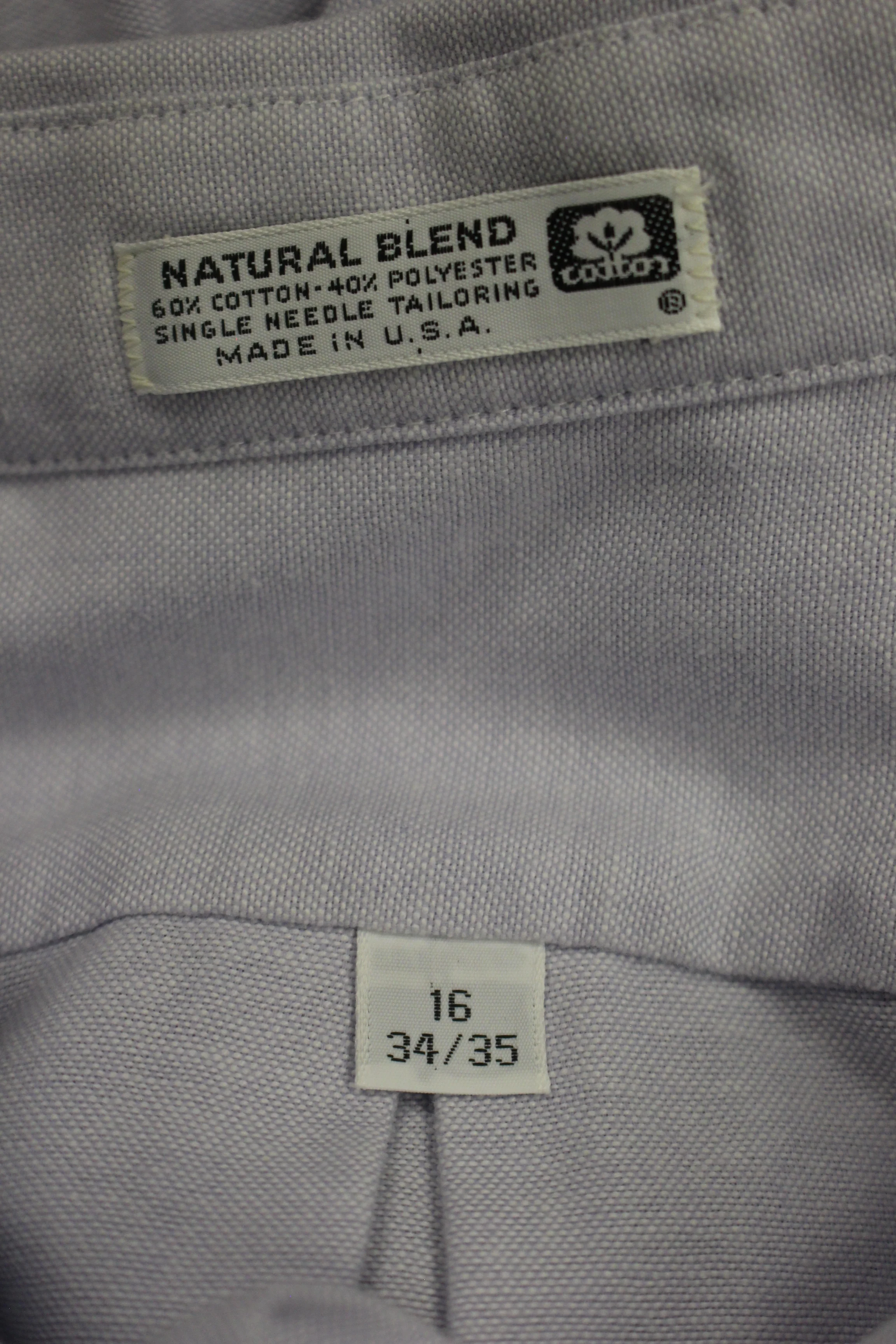 Natural Blend Men's Long Sleeve Shirt - Size: 16 - 34/35 -Light Purple - Used - Image 3