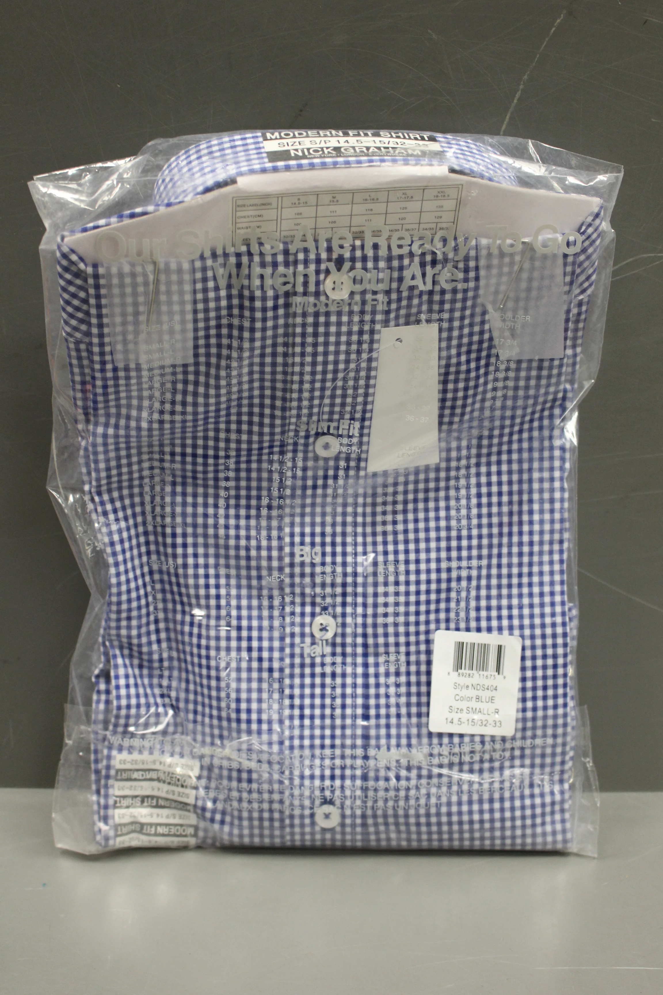 Nick Graham Men's Modern Fit Dress Shirt, S/P 14.5-15/32-33, New - Image 2